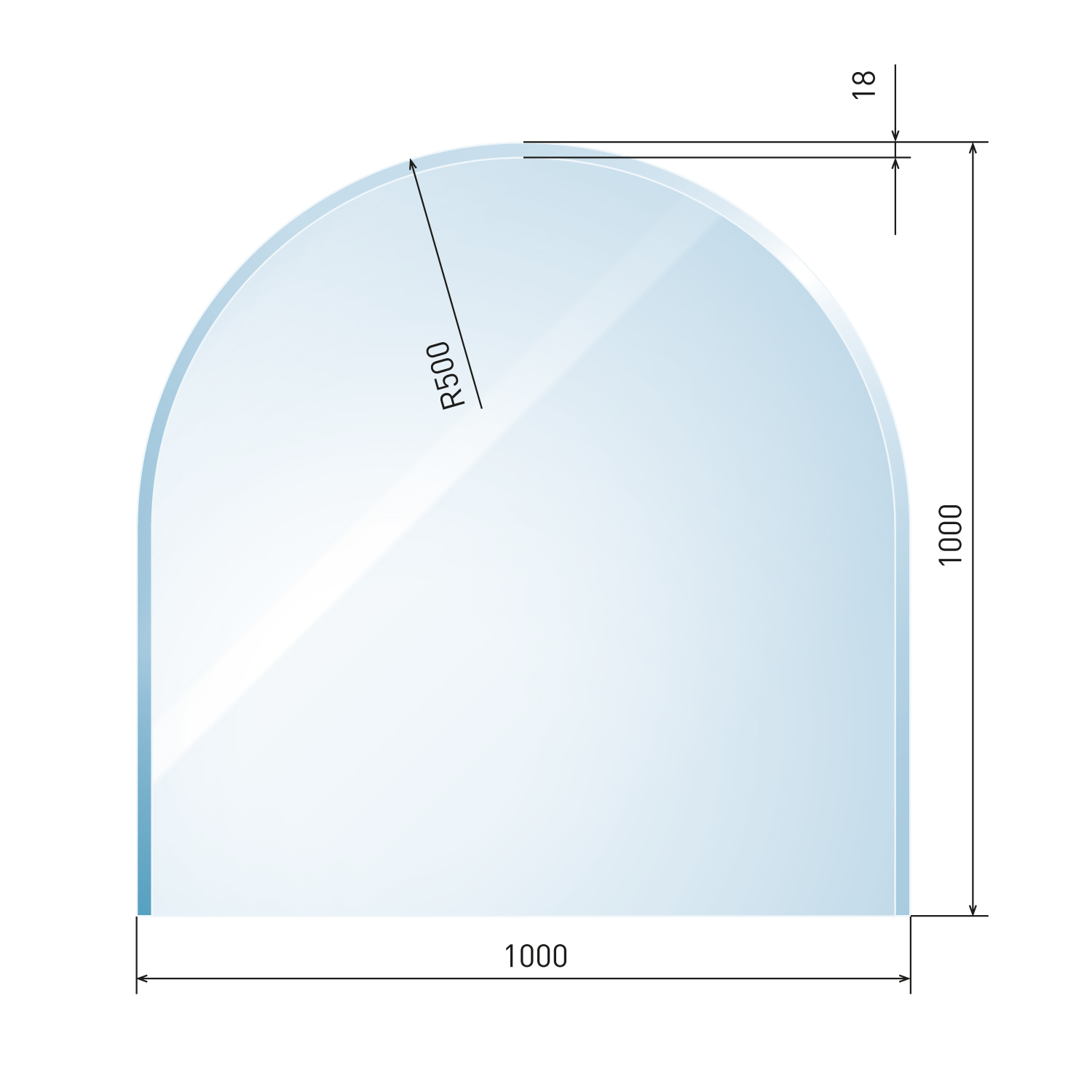 Raik Kamin Glasplatte Zunge inkl. Facette Raik Kamin Glasplatte Zunge inkl. Facette