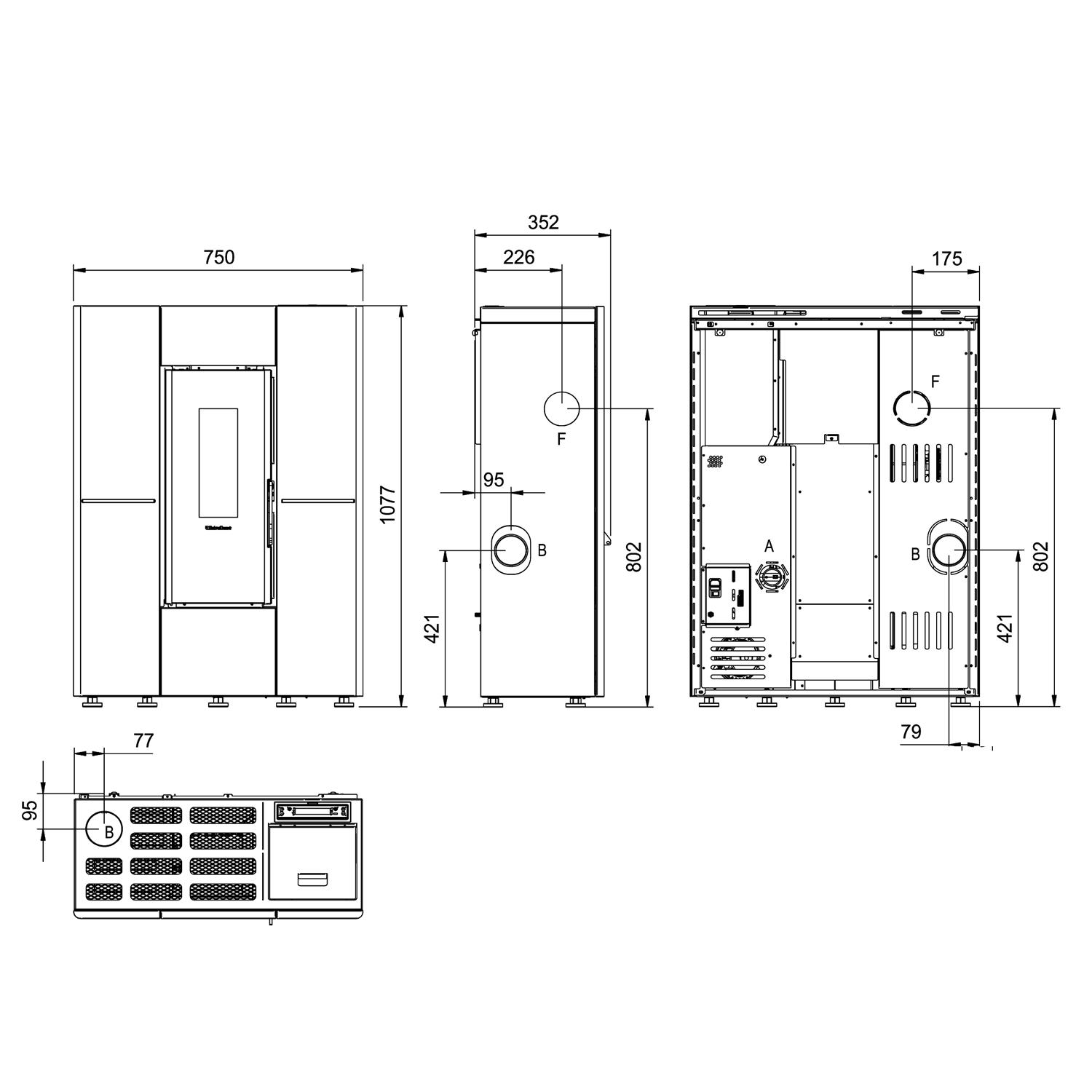 Extraflame Marilena Plus 5.0.16 Pelletofen Stahl Weiss