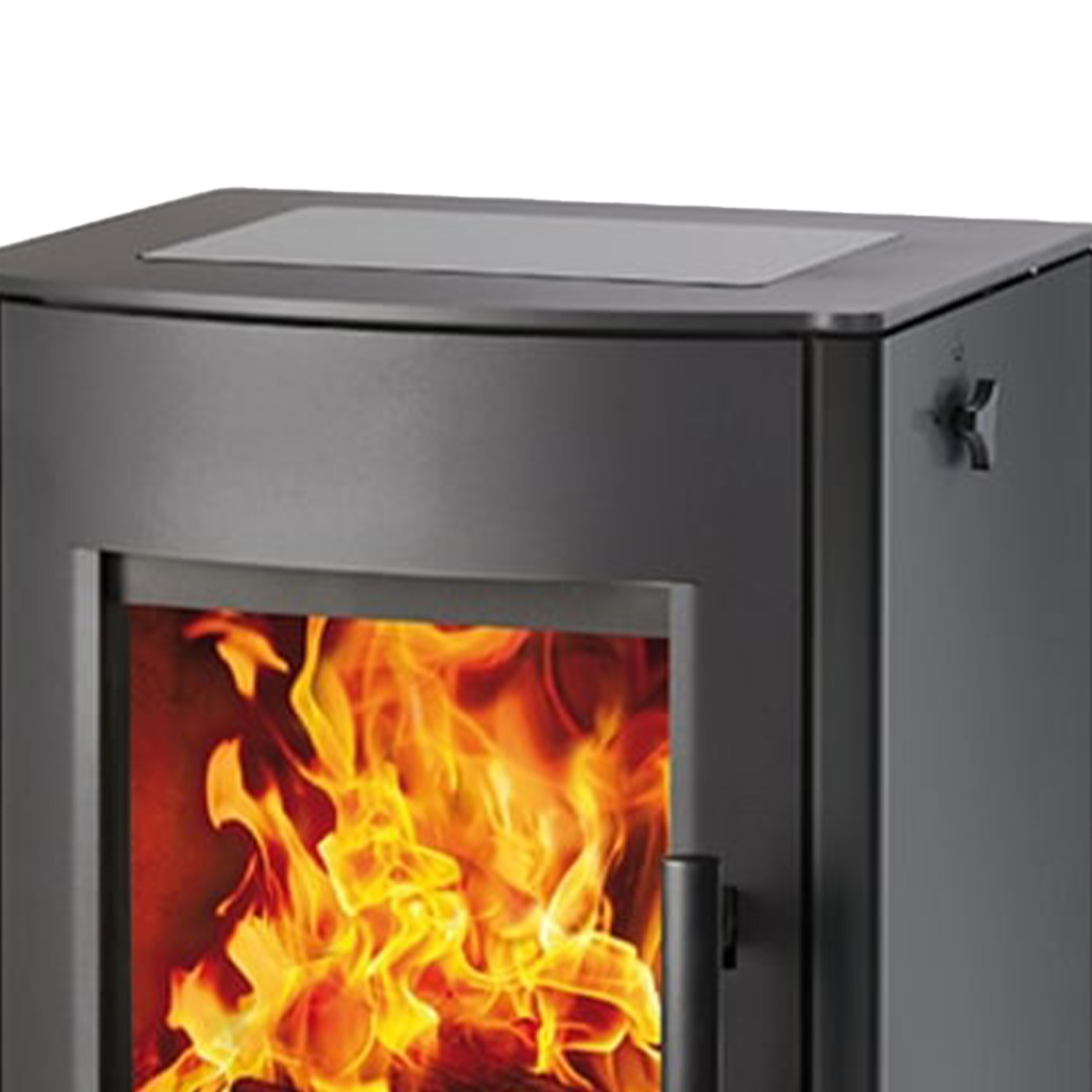 Haas+Sohn ELLMAU COOK easy Kaminofen mit Glaskeramik-Kochplatte perl-schwarz