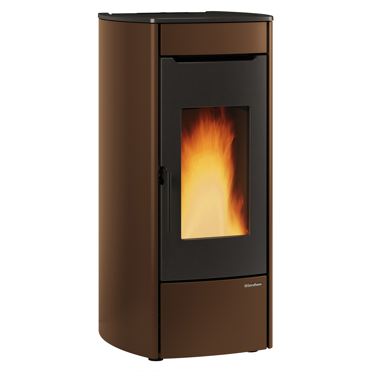 Extraflame Marina Idro 16 H13 wasserführender Pelletofen Stahl Bronze - THKE 600 Kombi-Speicher montiert silber 1x WT -Heizungsausdehnungsgefäß 80 L