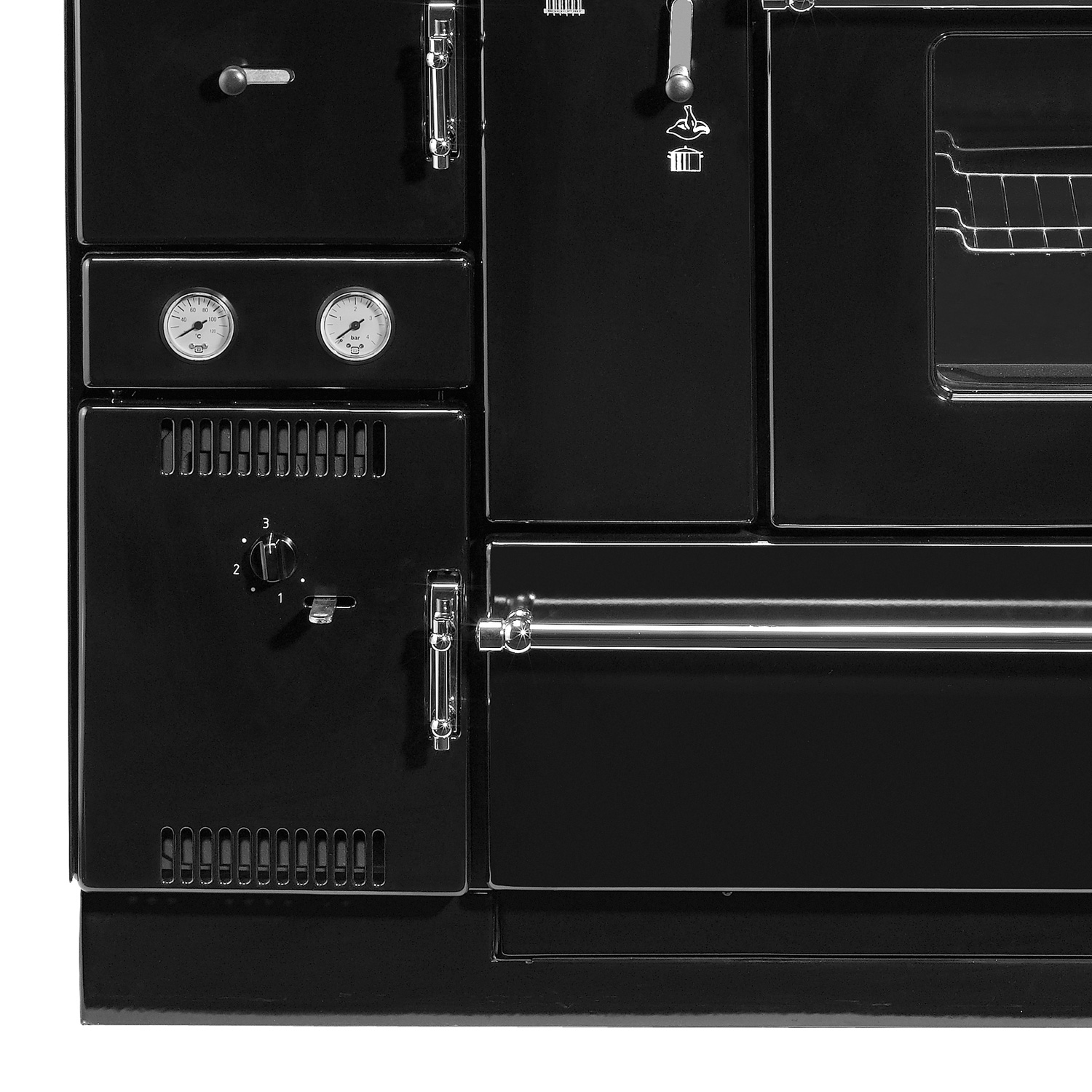 Wamsler K 178 Küchenofen wasserführend Schwarz Rauchrohr rechts