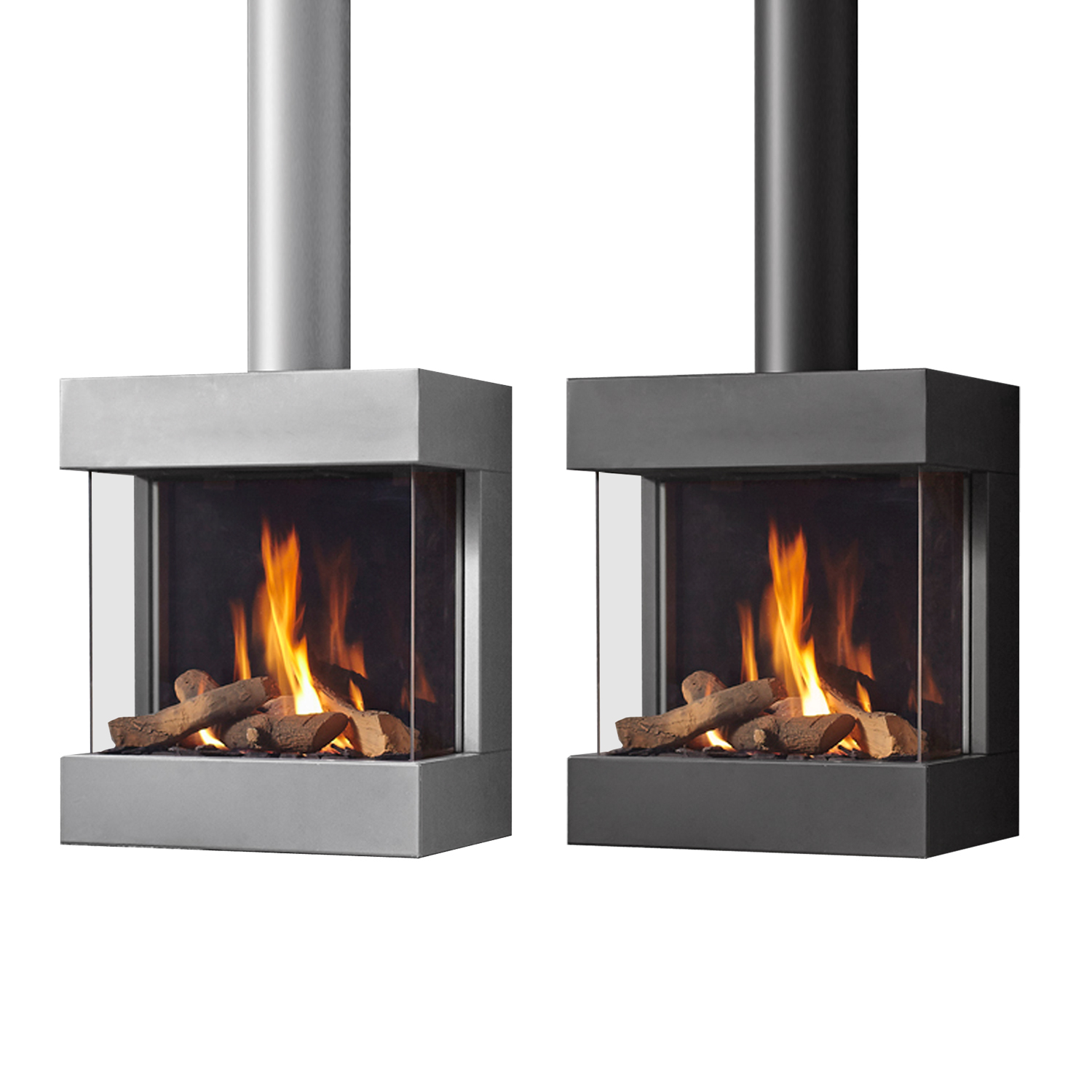Spartherm DRU Diablo Next RCE Gas-Kaminofen Alu-Metallic/ Ceraglas schwarz G20