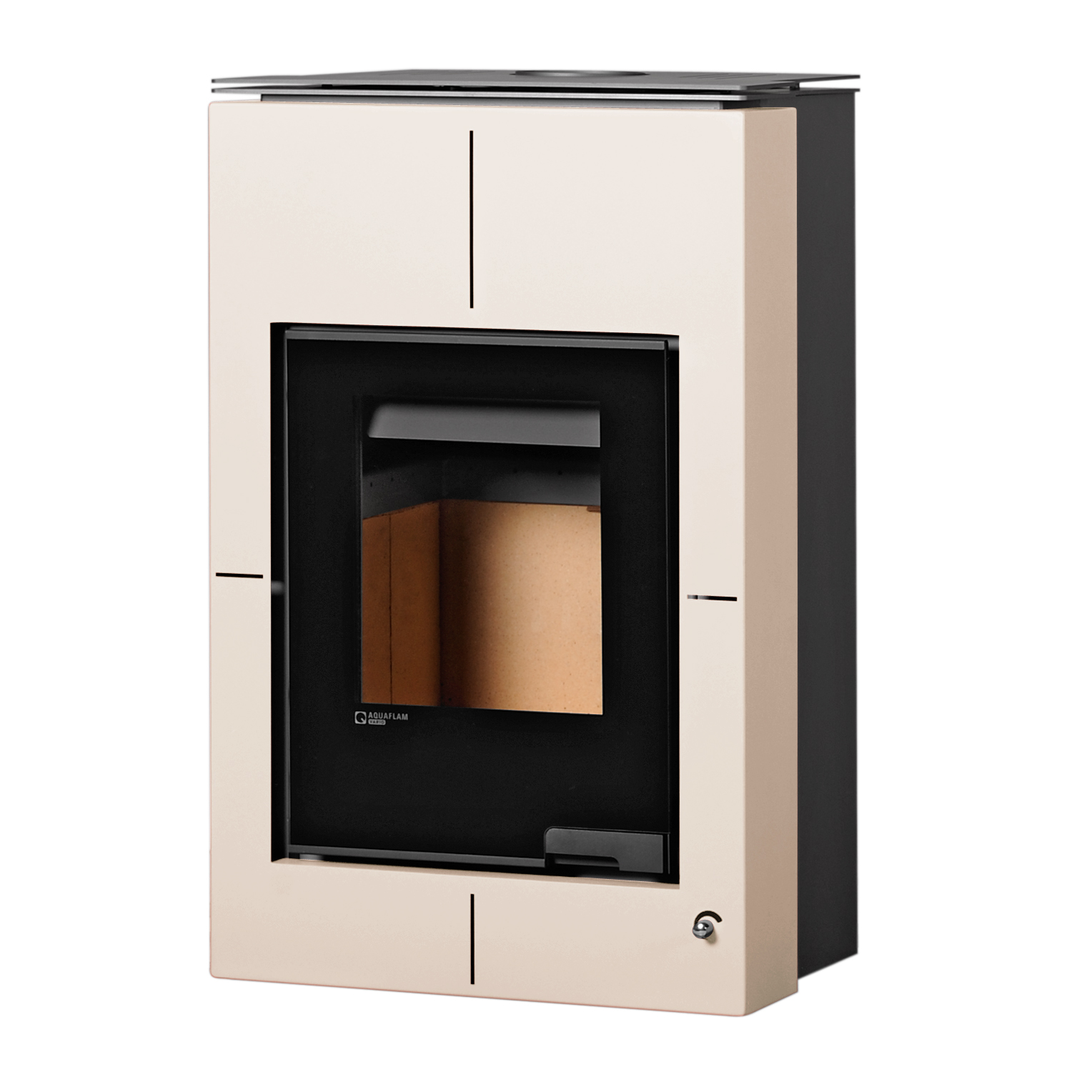 Aquaflam Vario Saporo 11 kW Basic Wasserführender Kaminofen Creme Komplett-Set Hygienespeicher SHS 550 + 1 SWT