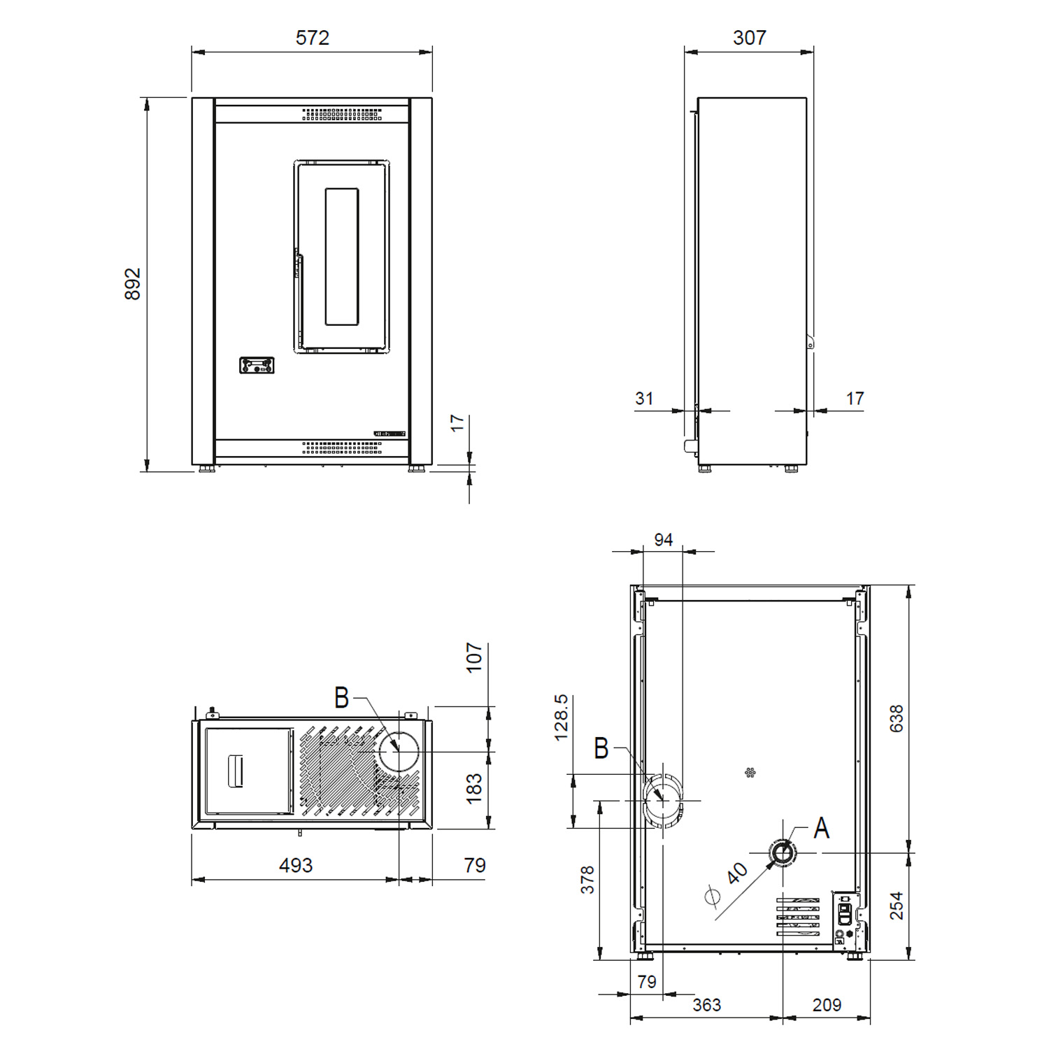 Extraflame Luisella 16 5.0 Pelletofen Schwarz