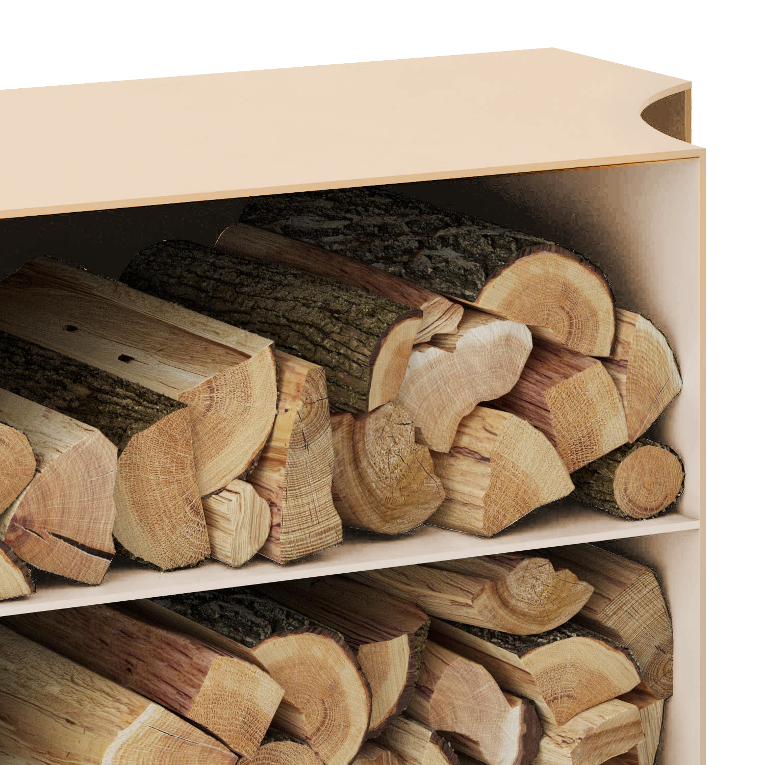 Spartherm Holzfach für Passo XS seitlich links Perle