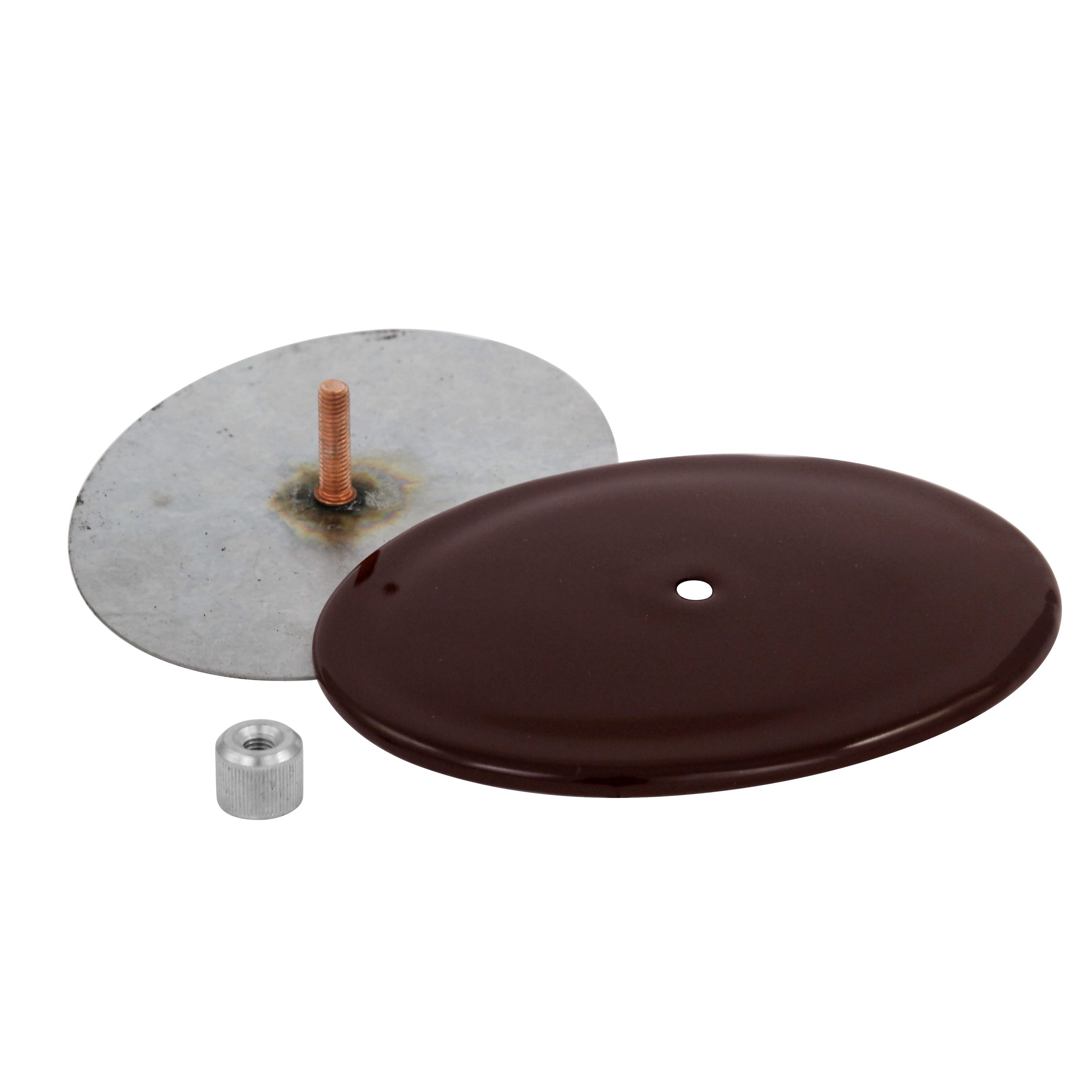 Raik Rauchrohrbogen / Ofenrohrbogen Emaille 150mm - 45° Bogen glatt Braun mit Reinigungsöffnung
