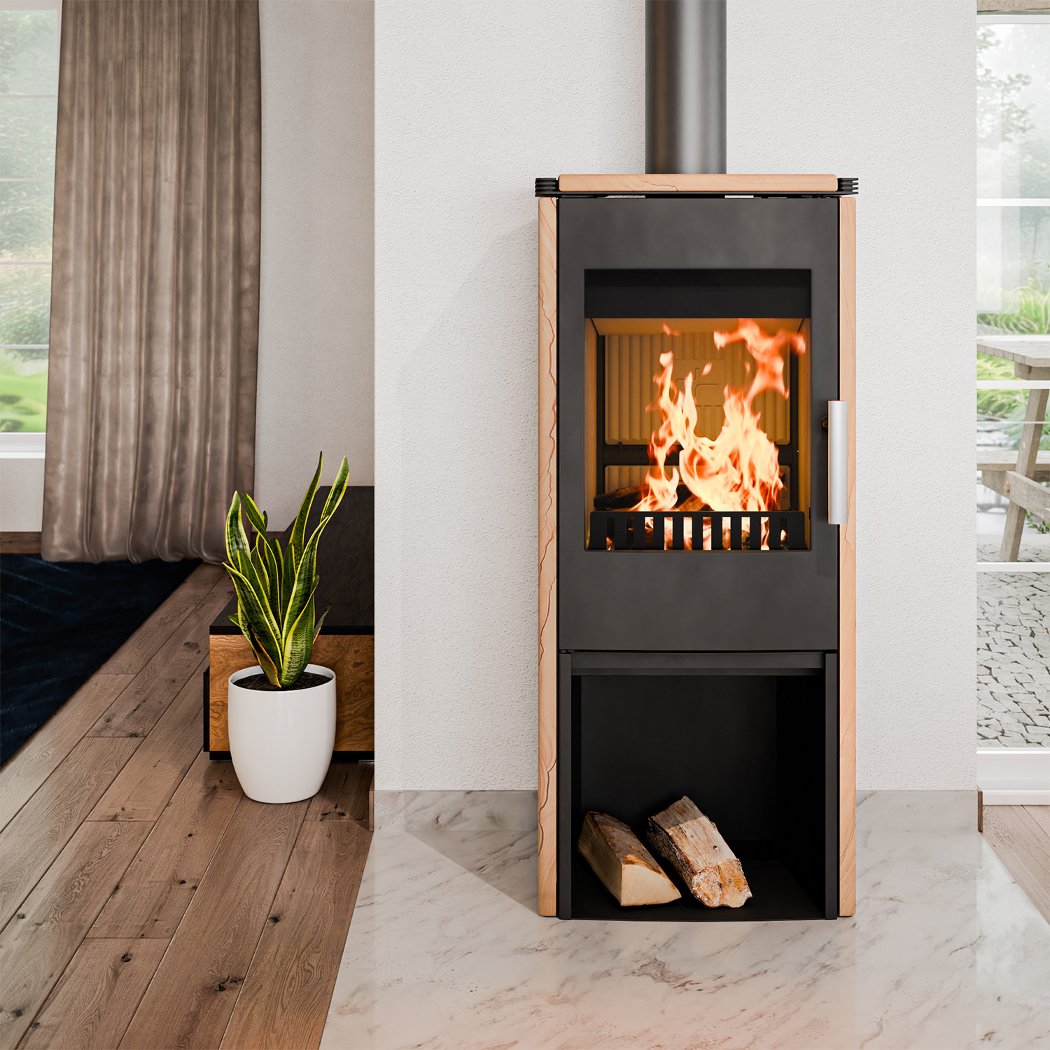 Haas+Sohn Montegrotto III Kaminofen Schwarz / Woodstone