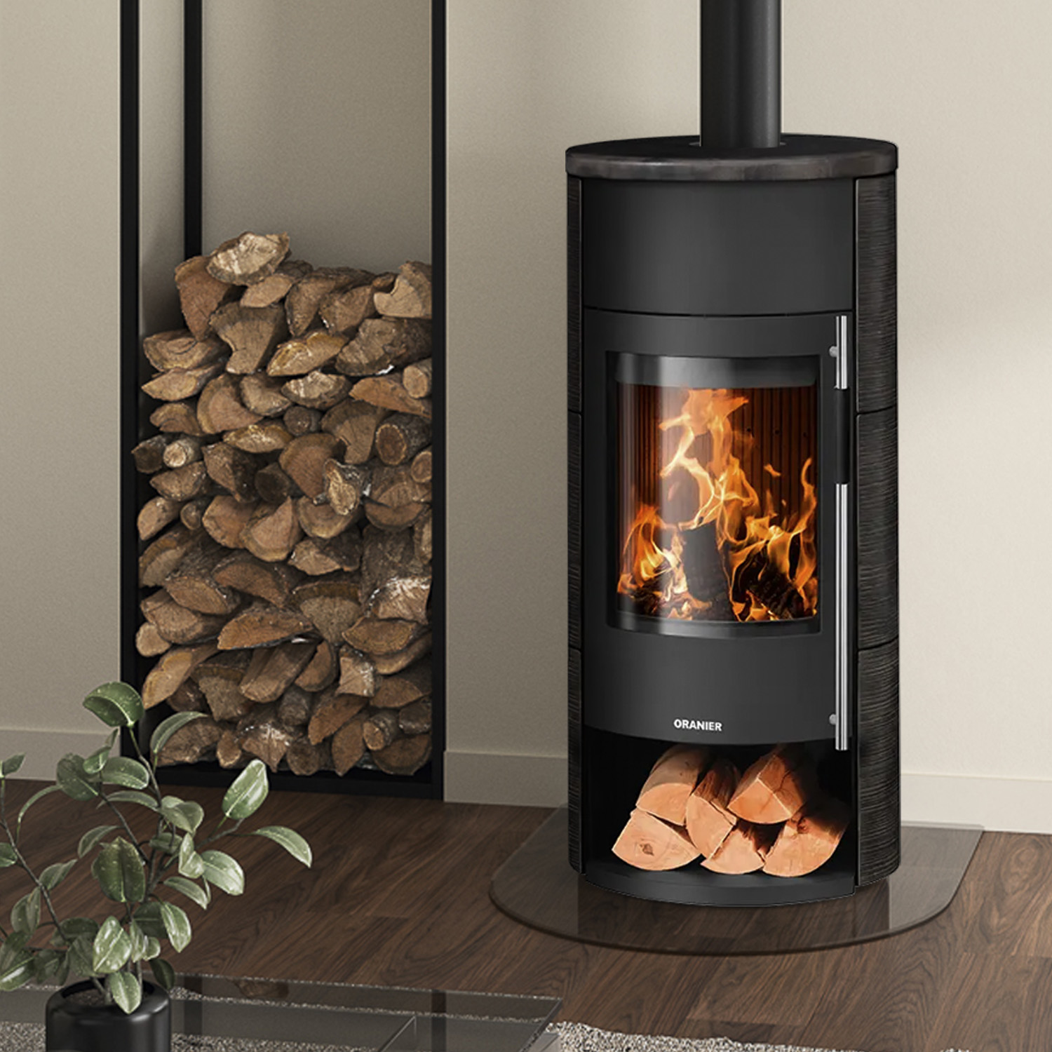 Oranier Polar Neo Aqua wasserführender Kaminofen Keramik Namib
