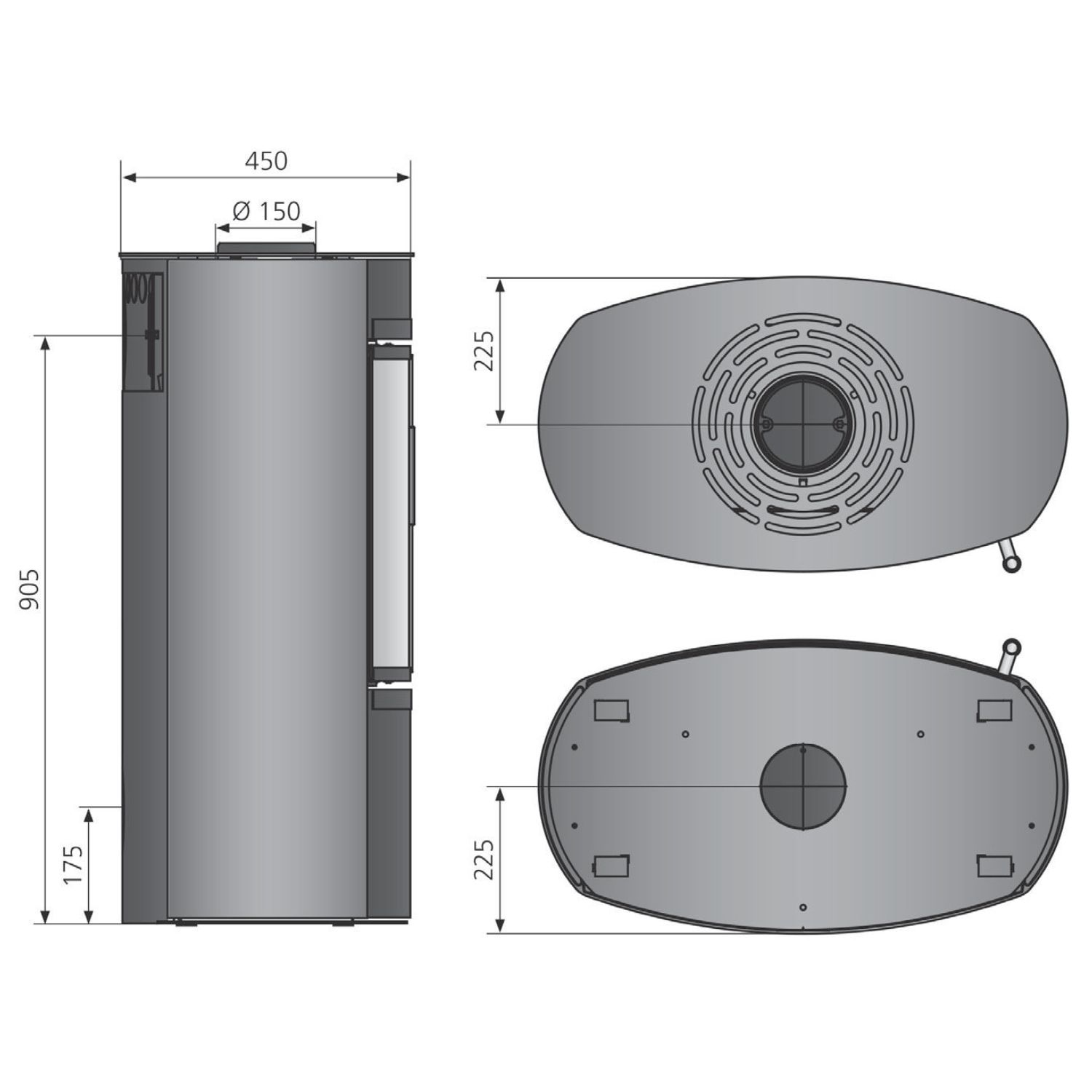 Oranier Feras Kaminofen Stahl Schwarz / Speckstein Oranier Feras Kaminofen Stahl Schwarz / Speckstein