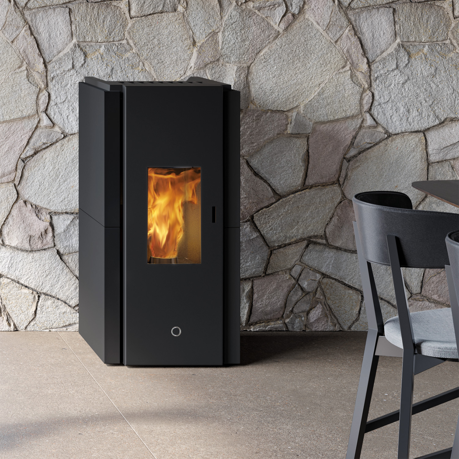 EK63 Zone 80 Evo Pelletofen Stahl schwarz