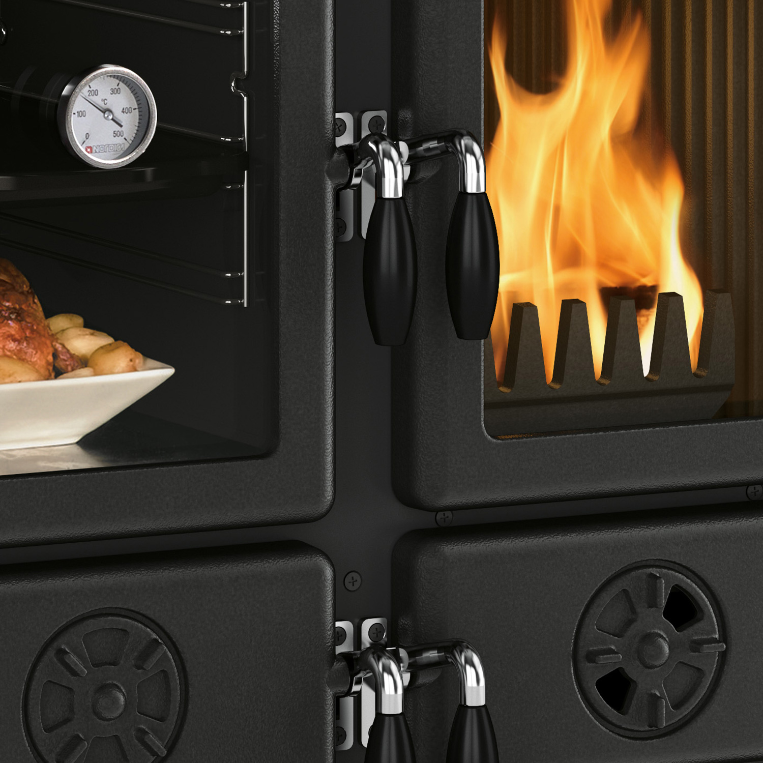 La Nordica Rosetta SX.16 Steel Küchenofen Stahl Anthrazit-Schwarz