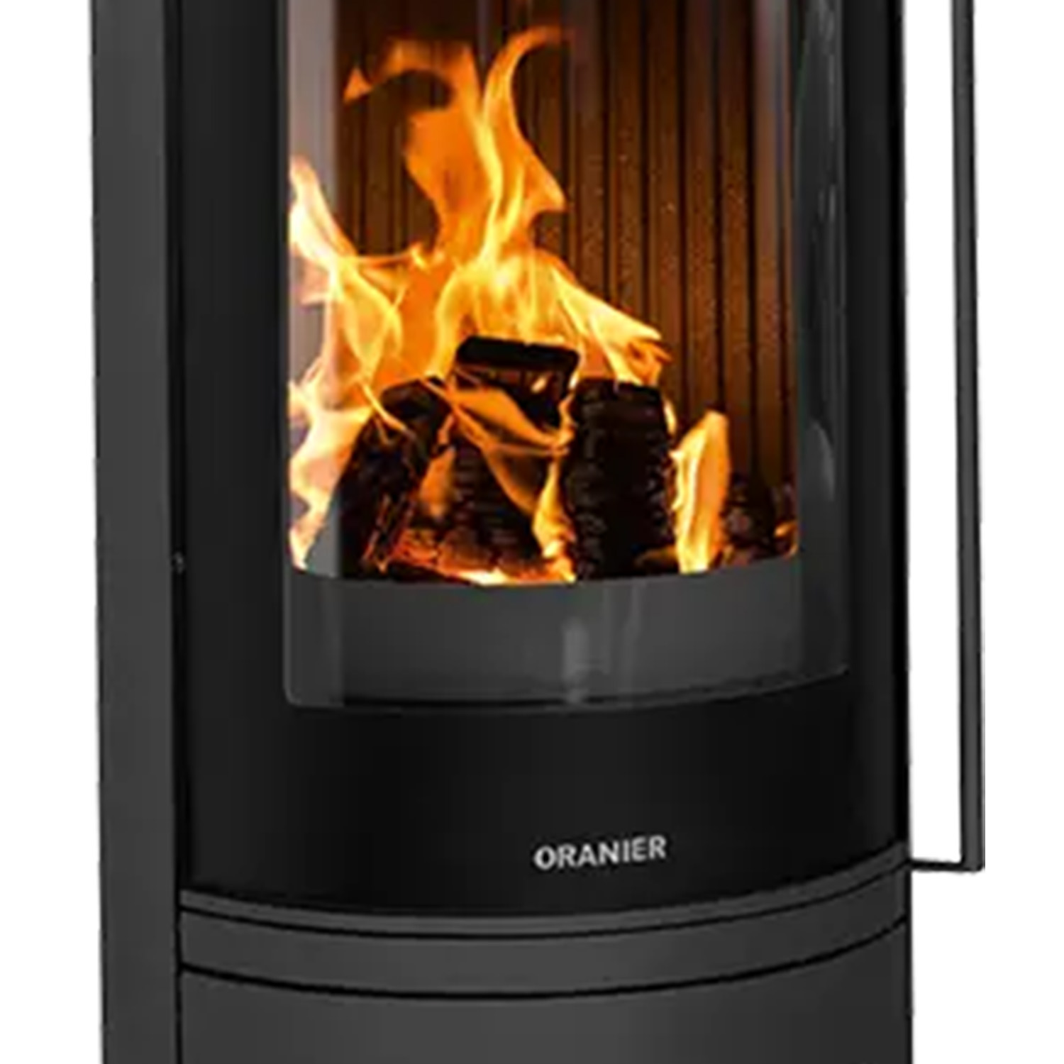 Oranier Arena 2.0 Kaminofen Stahl Schwarz mit Abdeckplatte Kalkstein Cream