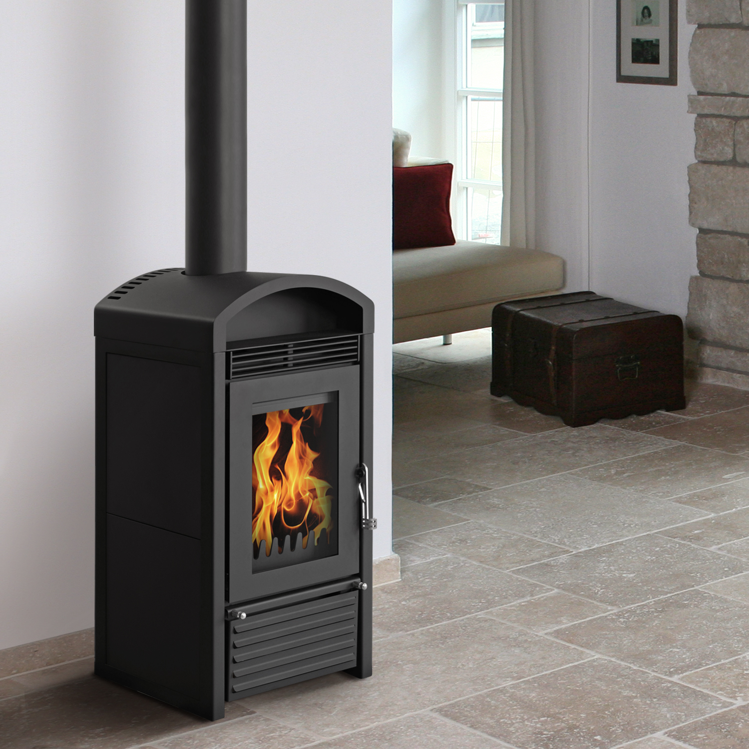Kaminofen wasserführend Schmitzker Marbella Mini schwarz Kaminofen wasserführend Schmitzker Marbella Mini schwarz