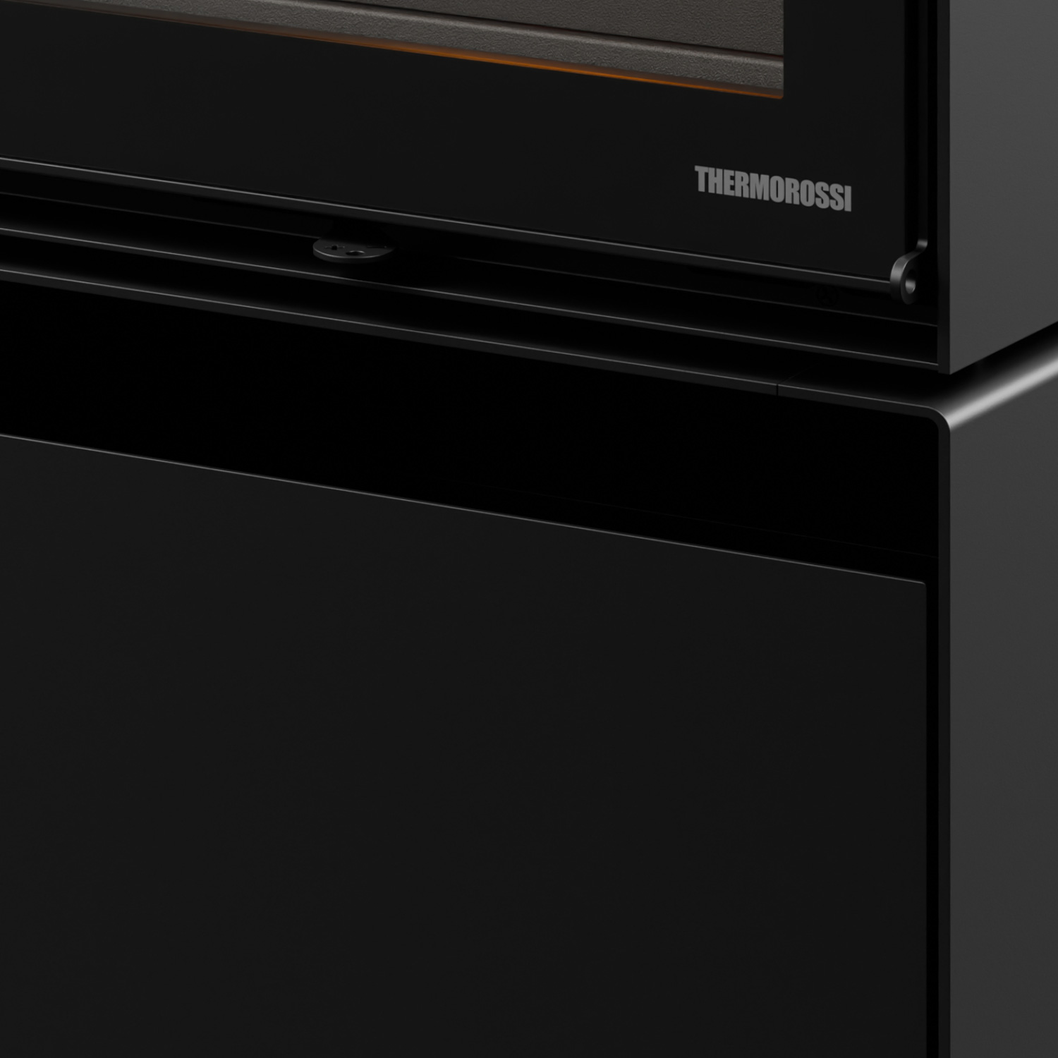 Thermorossi Kaminofen Moonlight 6 mit herausnehmbarem Scheitholzfach schwarz matt