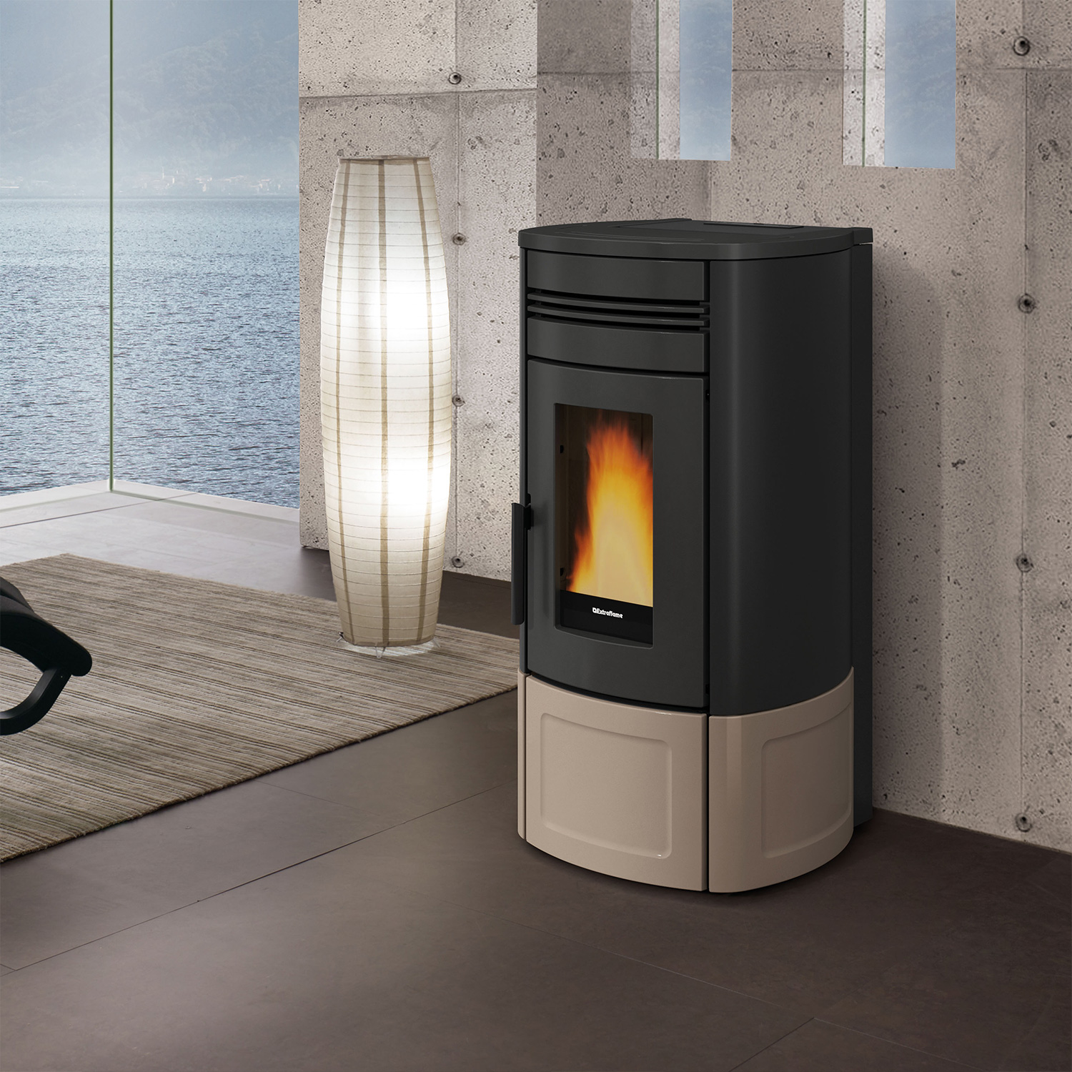 Extraflame Evolution Line Noris Plus Lux Pelletofen Stahl Tortora Extraflame Evolution Line Noris Plus Lux Pelletofen Stahl Tortora