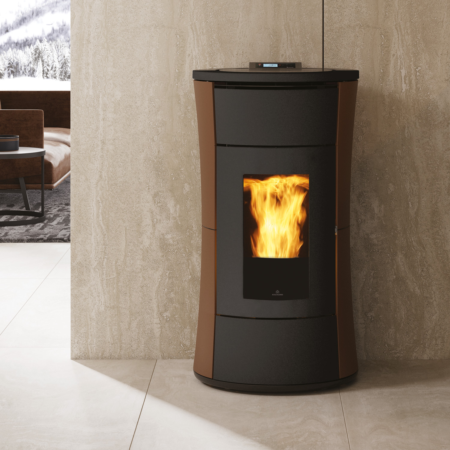 Edilkamin Cherie H 14 Evo wasserführender Pelletofen Stahl Bronze Edilkamin Cherie H 14 Evo wasserführender Pelletofen Stahl Bronze