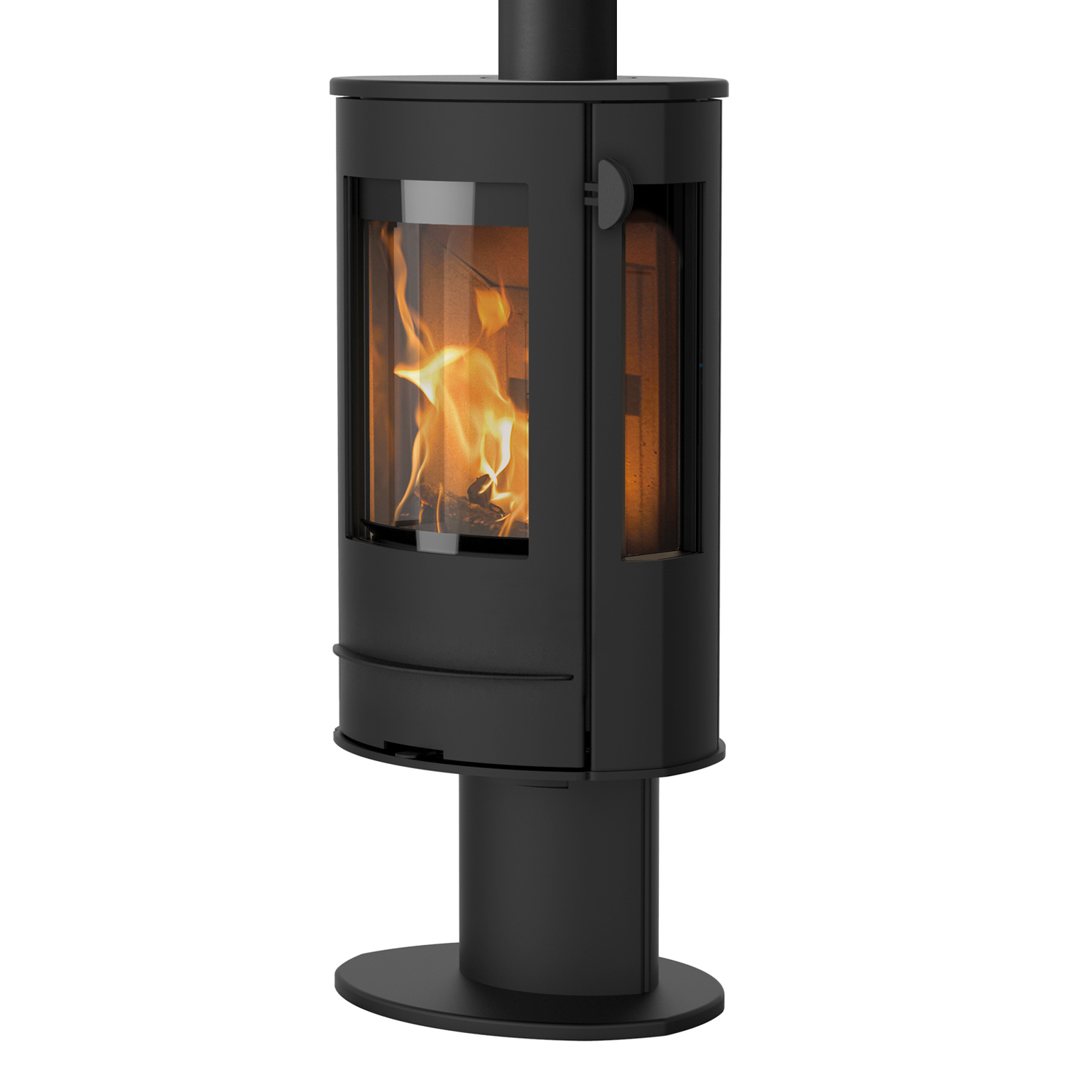 Lotus Liva 7G Kaminofen Schwarz, Rauchabgang oben + 1 m³ Kaminholz gratis