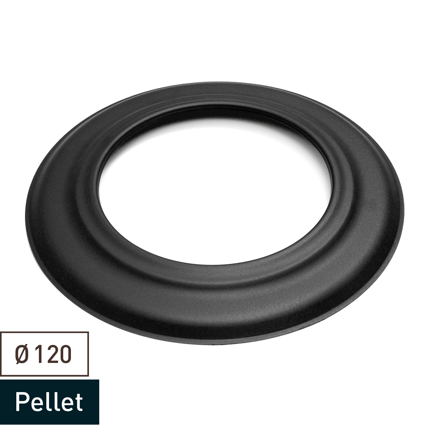 Raik Pelletrohr / Ofenrohr 120mm - Wandrosette schwarz