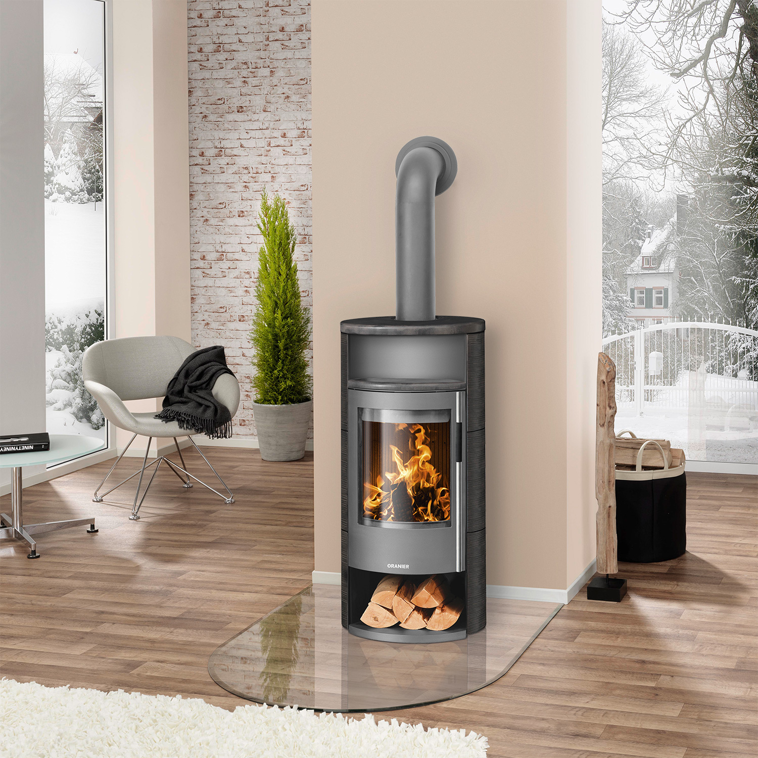 Oranier Polar Neo 6 Kaminofen Stahl Gussgrau / Keramik Namib, DIBt Oranier Polar Neo 6 Kaminofen Stahl Gussgrau / Keramik Namib, DIBt