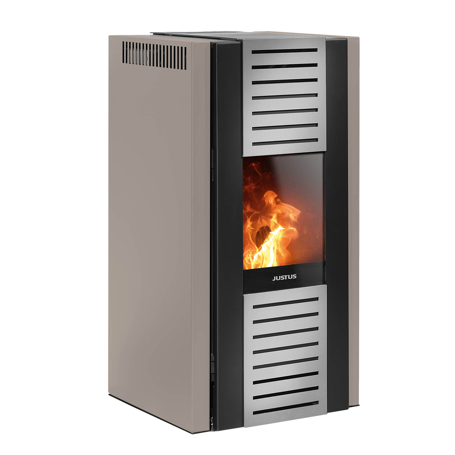 Justus Sirkos Aqua 2.0 Wasserführender Pelletofen Stahl Taupe Justus Sirkos Aqua 2.0 Wasserführender Pelletofen Stahl Taupe