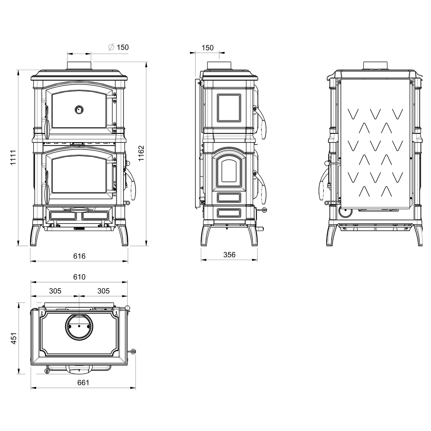 La Nordica Isetta Forno Kaminofen mit Backfach