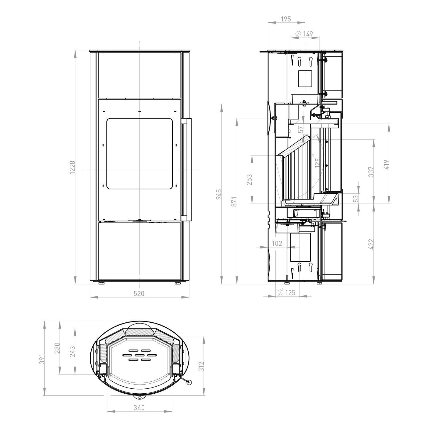 Novaline Carino Plus S Kaminofen