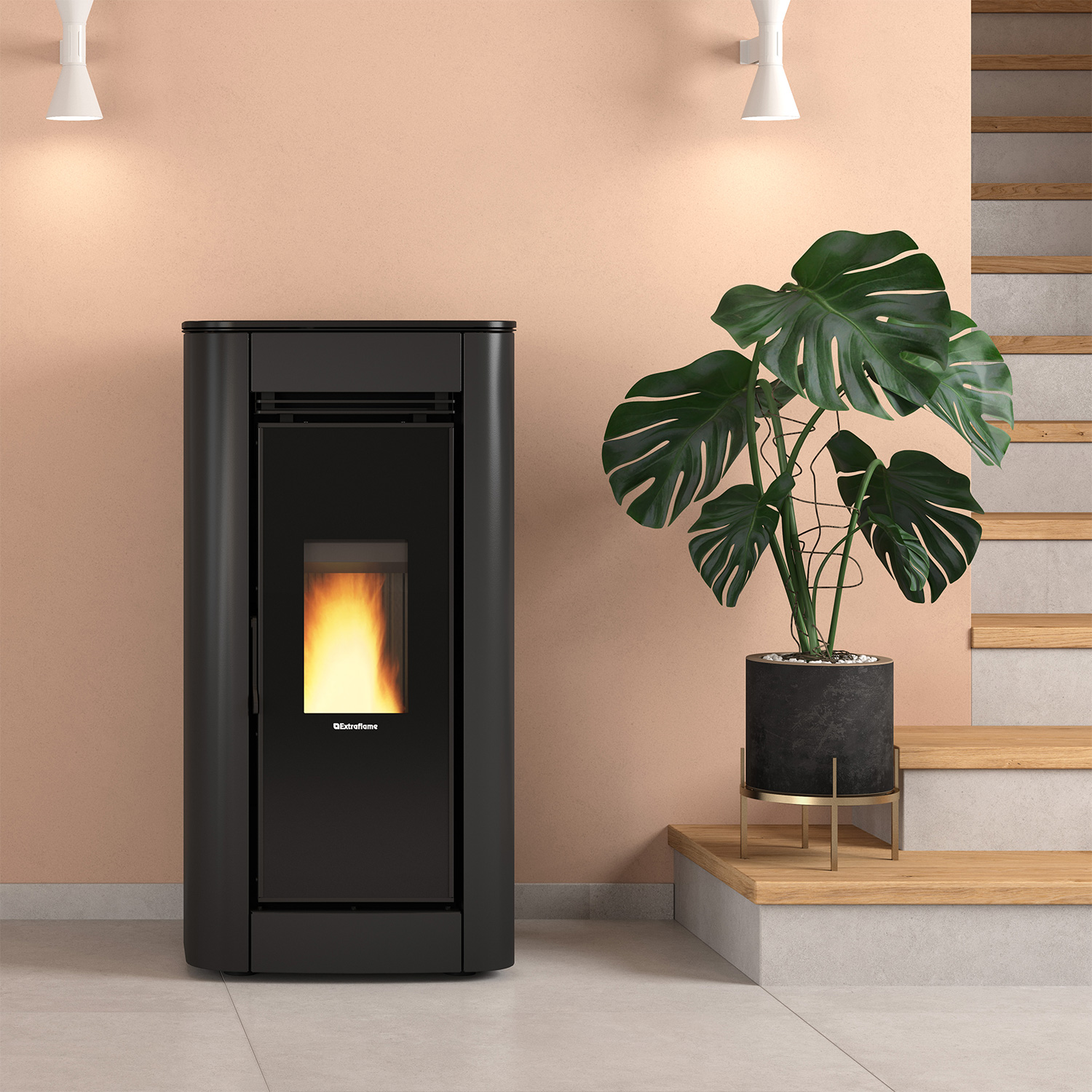 Extraflame Evolution Line Ilary Pelletofen Stahl Schwarz Extraflame Evolution Line Ilary Pelletofen Stahl Schwarz