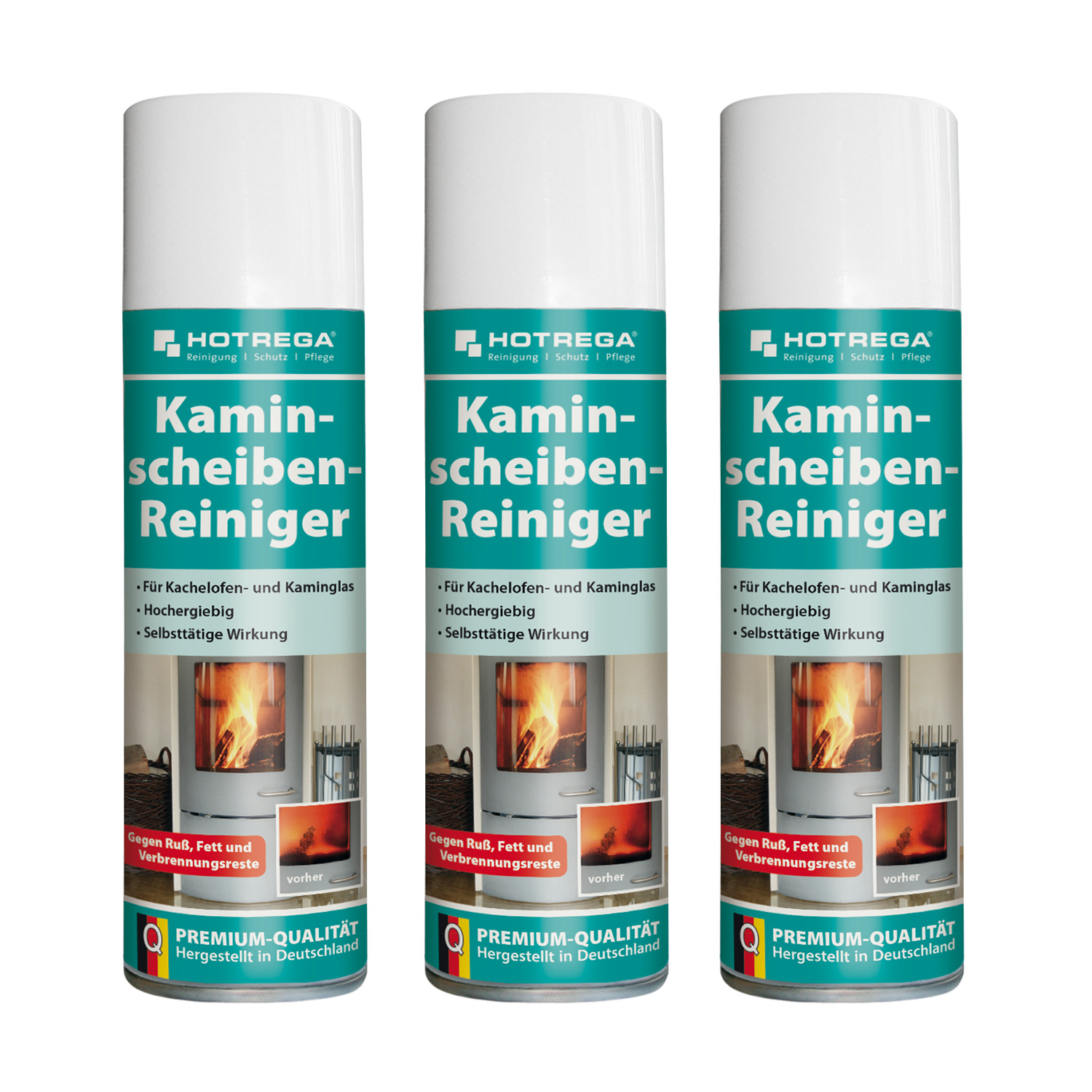 Hotrega Kaminscheiben-Reiniger 300 ml - 3er Set