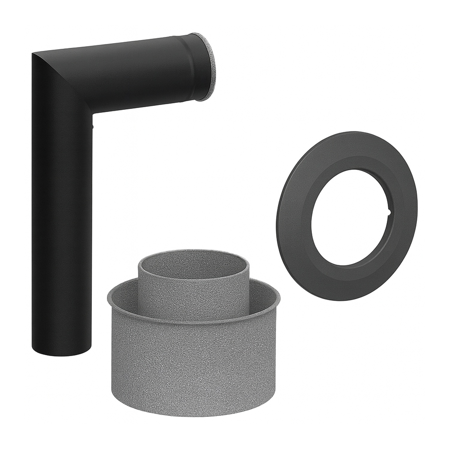 Raik Set WBG LS Durchmesser 150/90° 2,00mm 2-tlg 700/450 mit eingelegter Tür schwarz