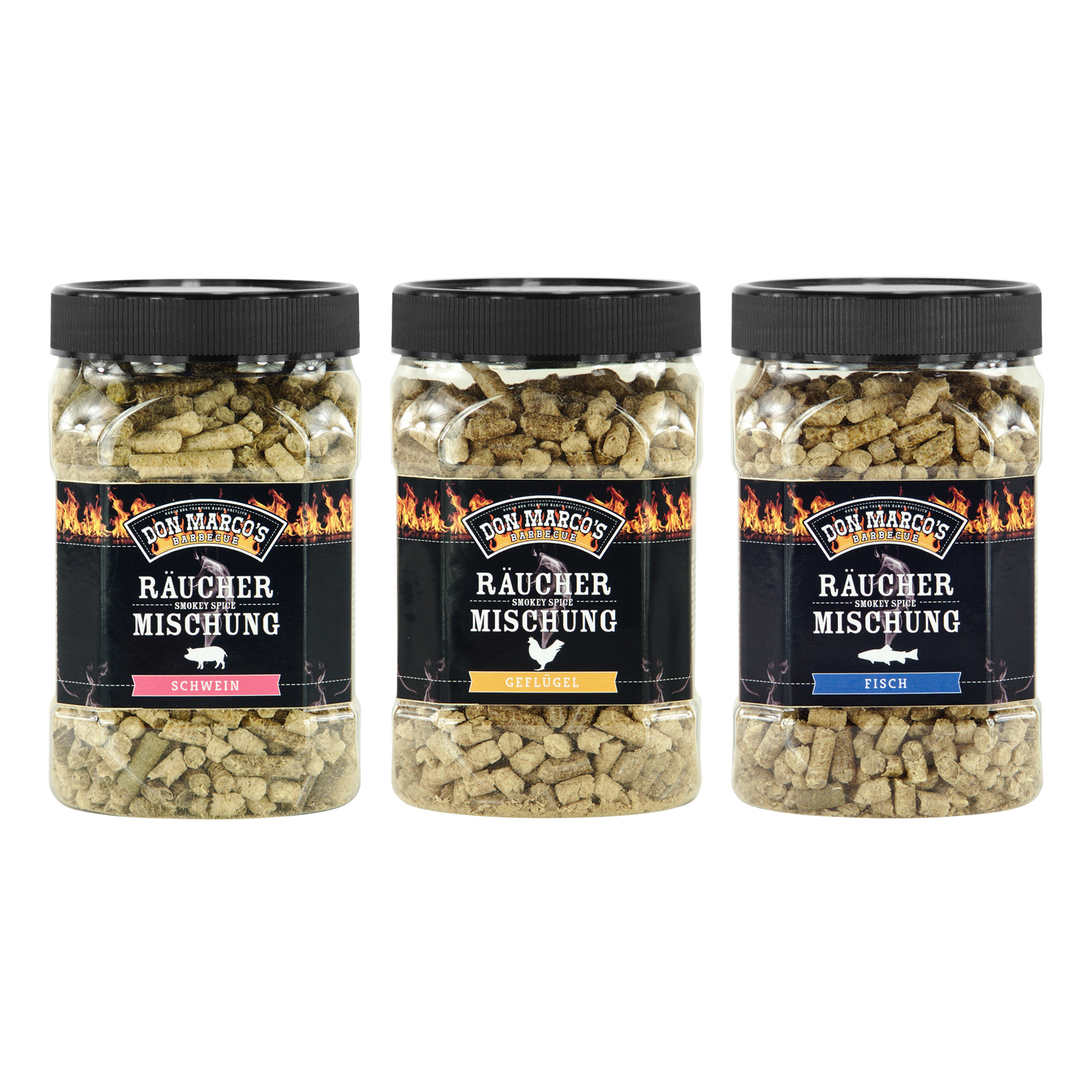 Don Marco´s Räucherpellets 3er-Set: Für Schwein, Geflügel und Fisch Don Marco´s Räucherpellets 3er-Set: Für Schwein, Geflügel und Fisch