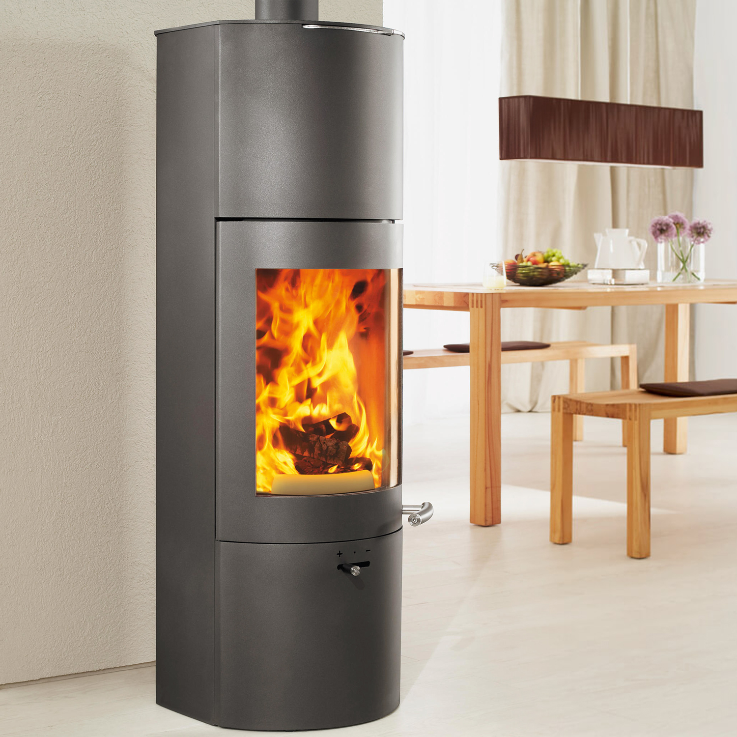 Austroflamm Tower Xtra 2.0 Kaminofen Stahl gussgrau, RR oben oder hinten