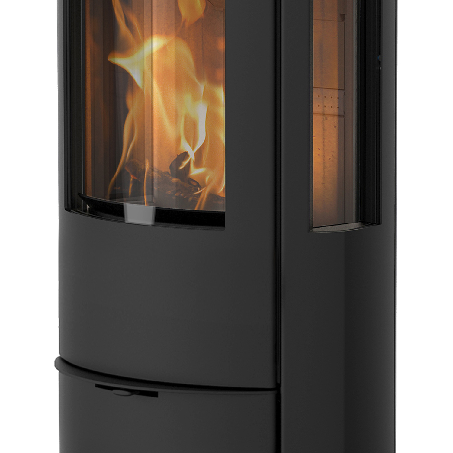 Lotus Liva 5 G Kaminofen Stahl Schwarz / Seitenglas, RR hinten od. RR oben / optional Griffvarianten