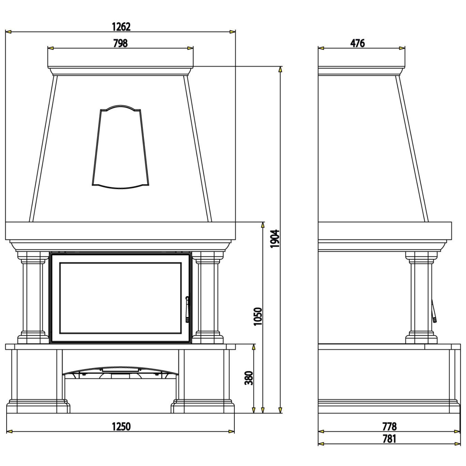 Haas+Sohn Genf III Kaminbausatz Quarzit Mocca Creme