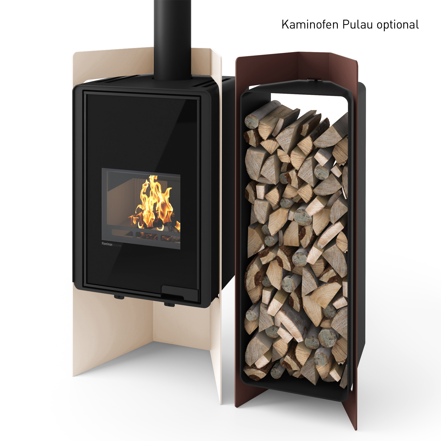 HS Flamingo Deluxe 4 Holzregal Braun