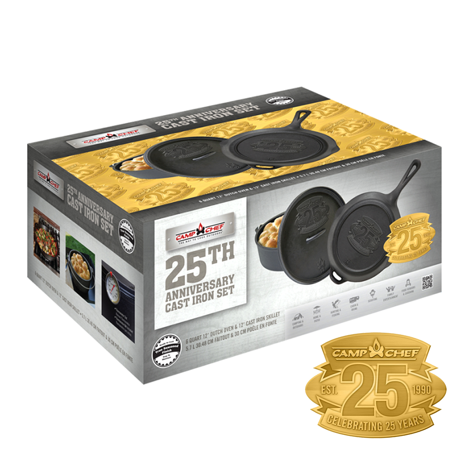 Camp Chef Classic Dutch Oven SDO-12 + Cast Iron Pfanne 30 cm + Deckel Camp Chef Classic Dutch Oven SDO-12 + Cast Iron Pfanne 30 cm + Deckel