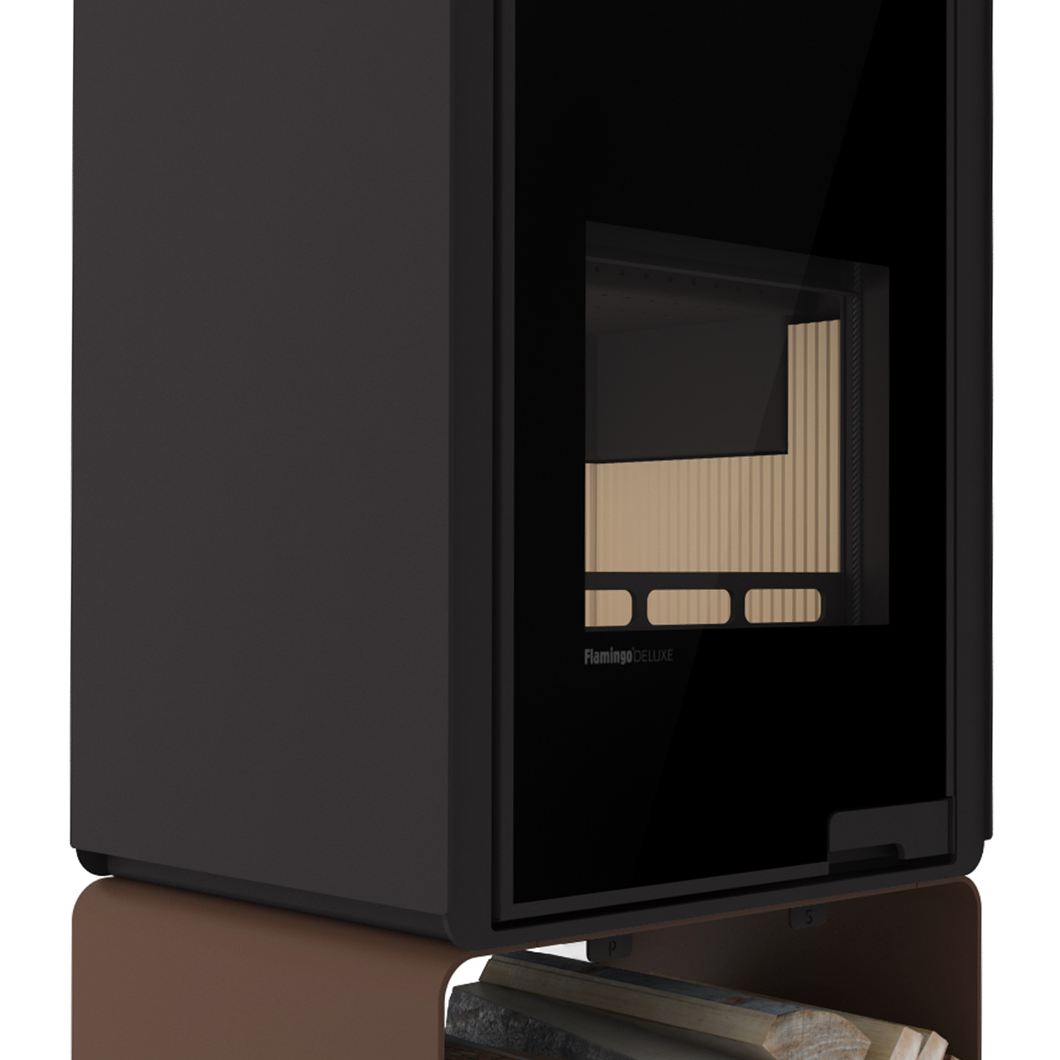 HS Flamingo Deluxe Pentai Kaminofen Braun
