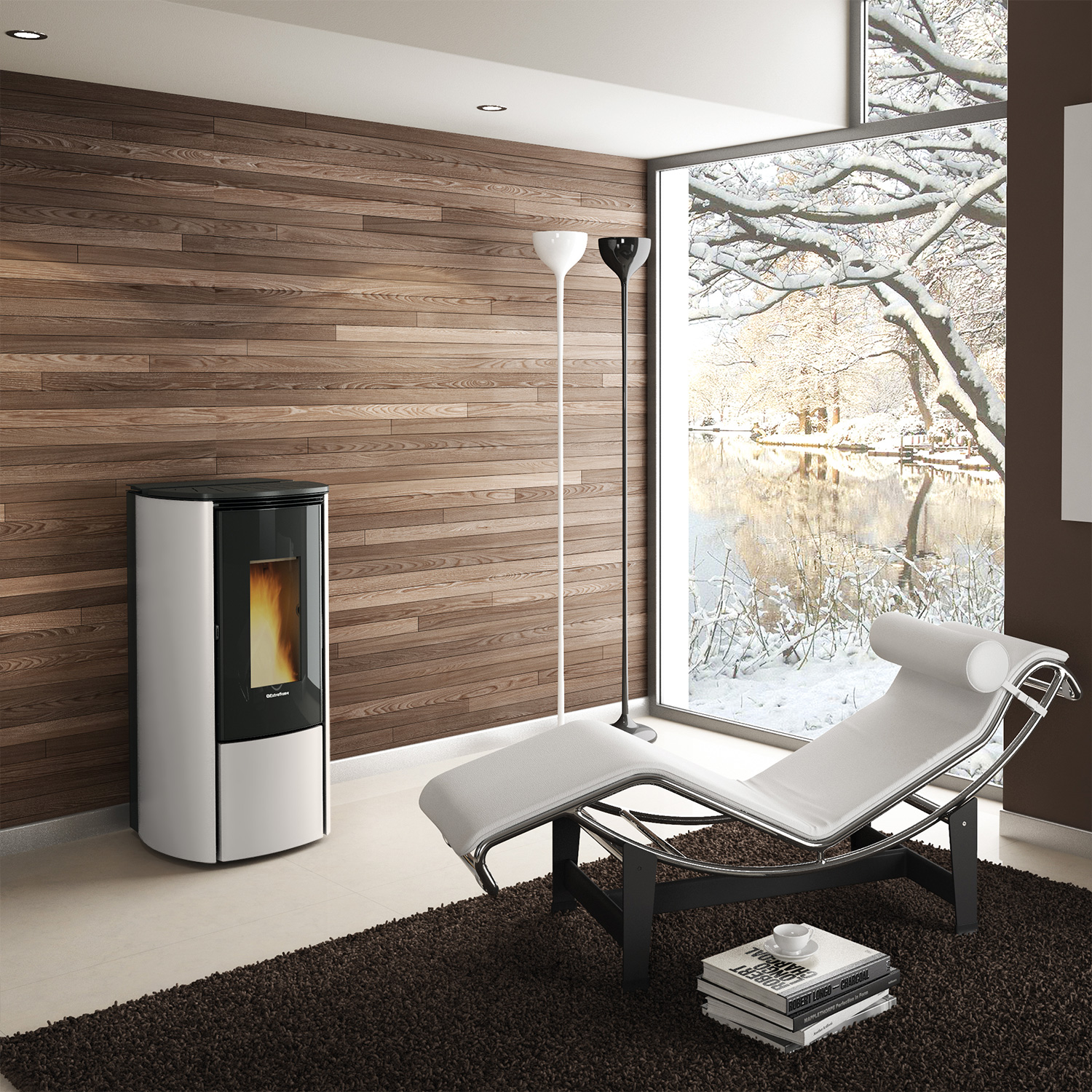 Extraflame Evolution Line Katia 9 Pelletofen Stahl Weiß Extraflame Evolution Line Katia 9 Pelletofen Stahl Weiß