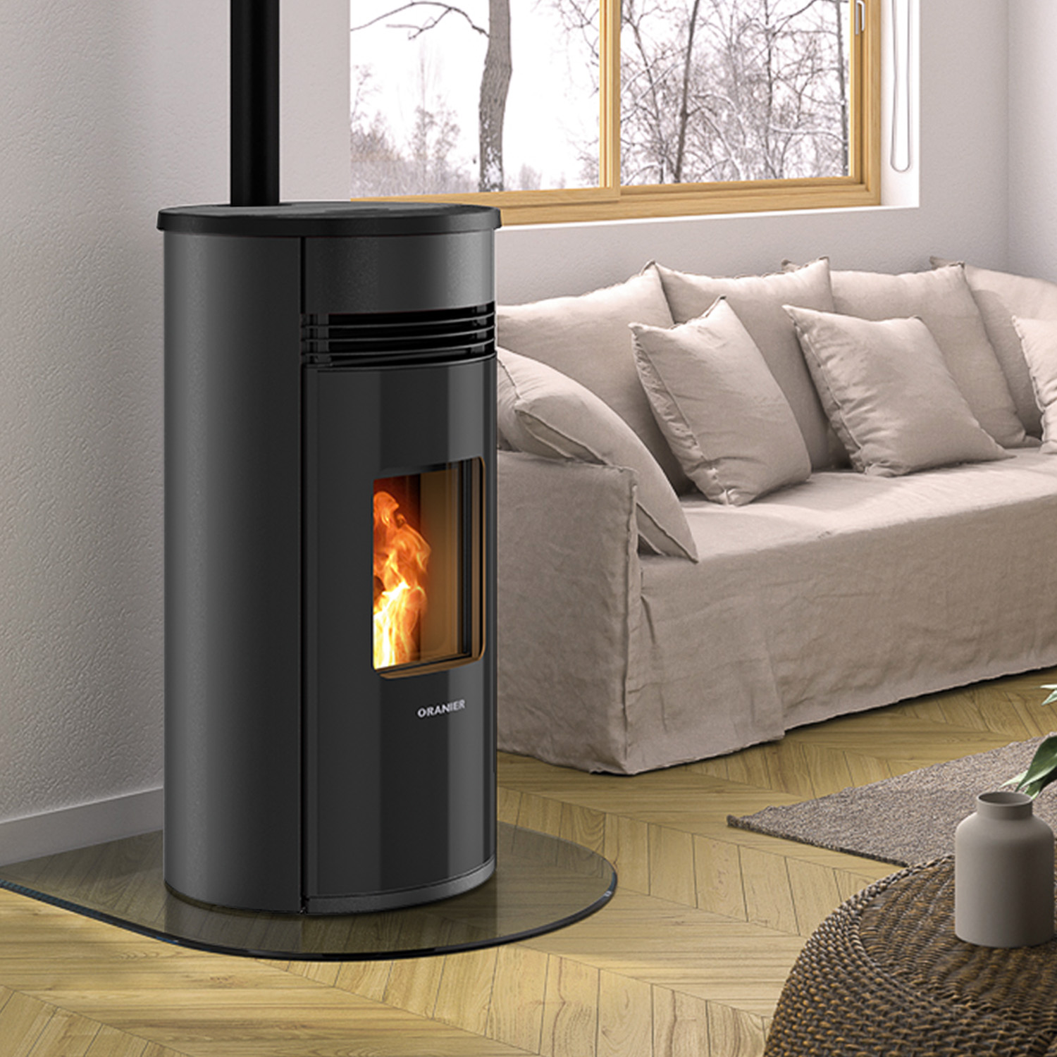 Oranier Sando 60 Pelletofen Stahl Schwarz LAS