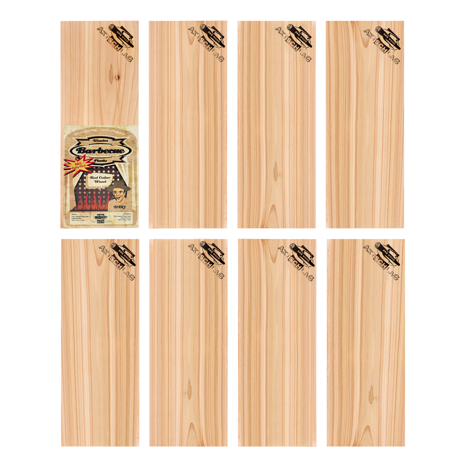 Axtschlag Wood Plank Rotzeder BBQ Party Pack 8er Set Axtschlag Wood Plank Rotzeder BBQ Party Pack 8er Set