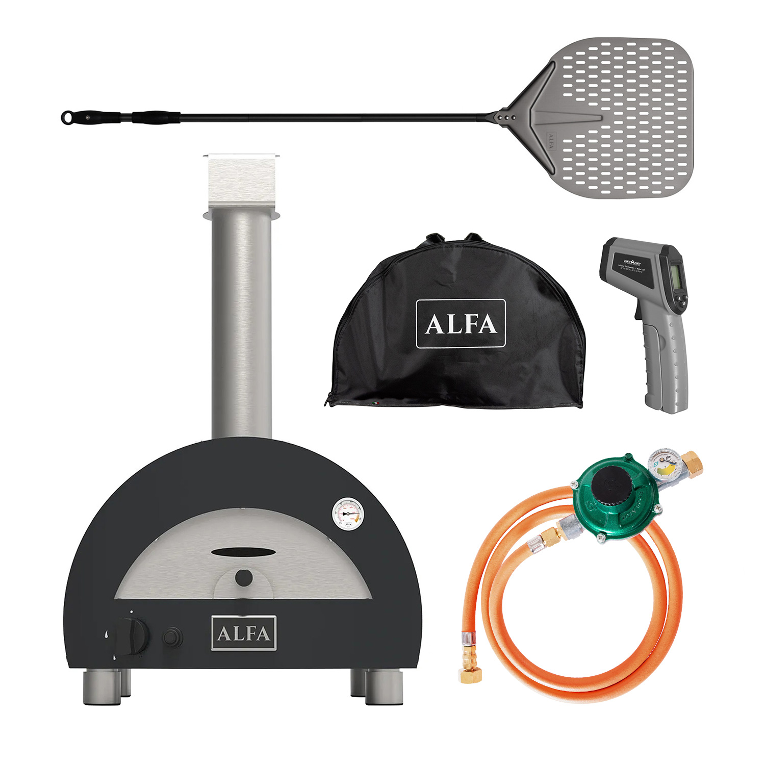 Alfa Moderno Portable Gas-Pizzaofen Grau Starterset Alfa Moderno Portable Gas-Pizzaofen Grau Starterset