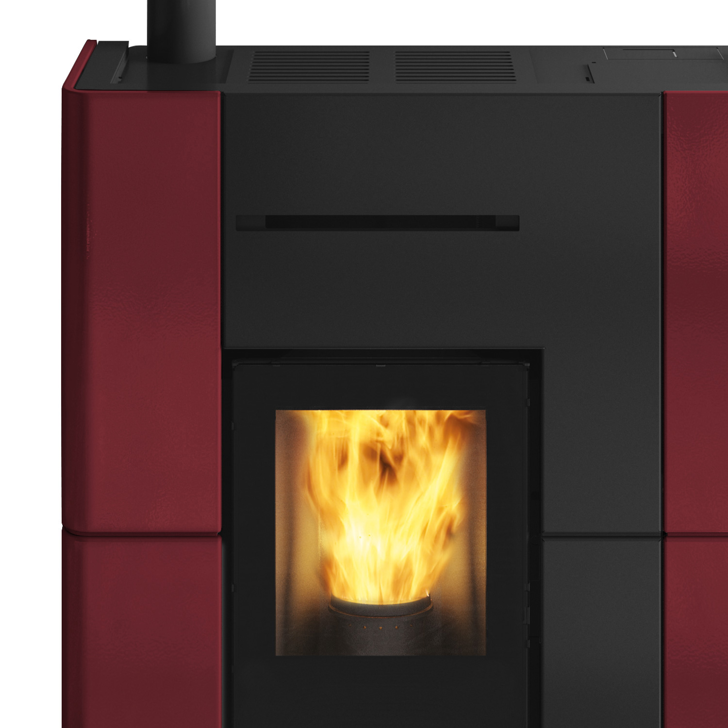 Edilkamin Blade H 15 Evo wasserführender Pelletofen Keramik Bordeaux