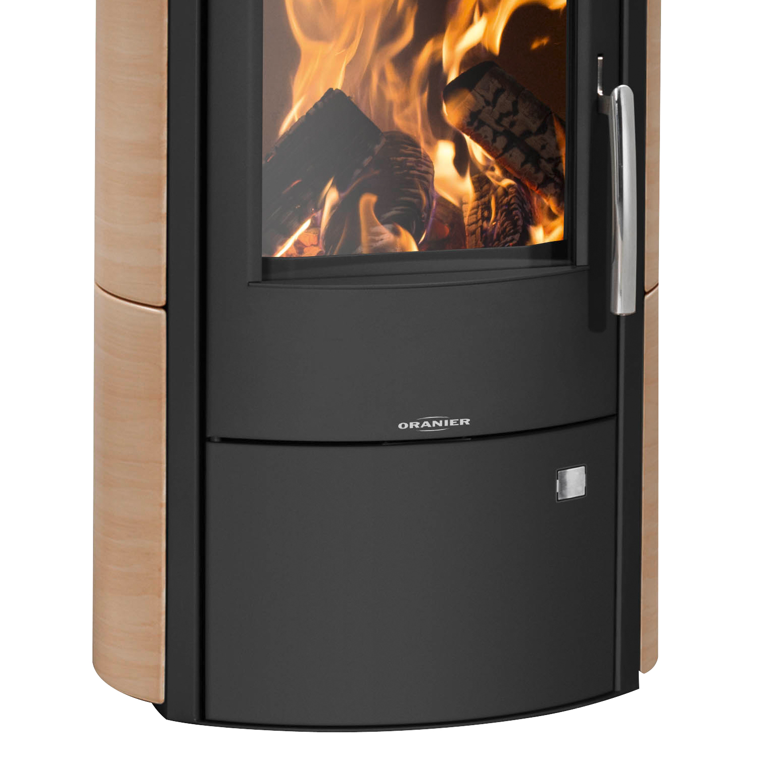 Oranier Pori 5 Kaminofen Stahl Schwarz / Kachel Corretto