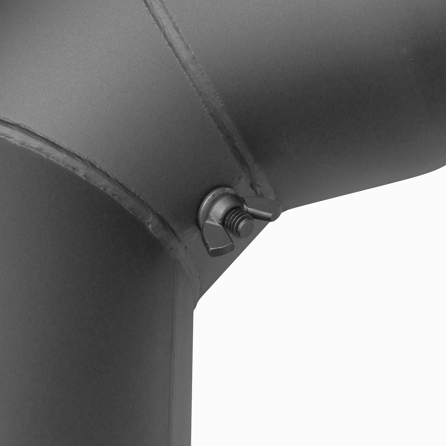 Raik Basic Rauchrohrbogen 120mm gussgrau 90° – 3teilig mit Tür für Rauchrohr / Ofenrohr