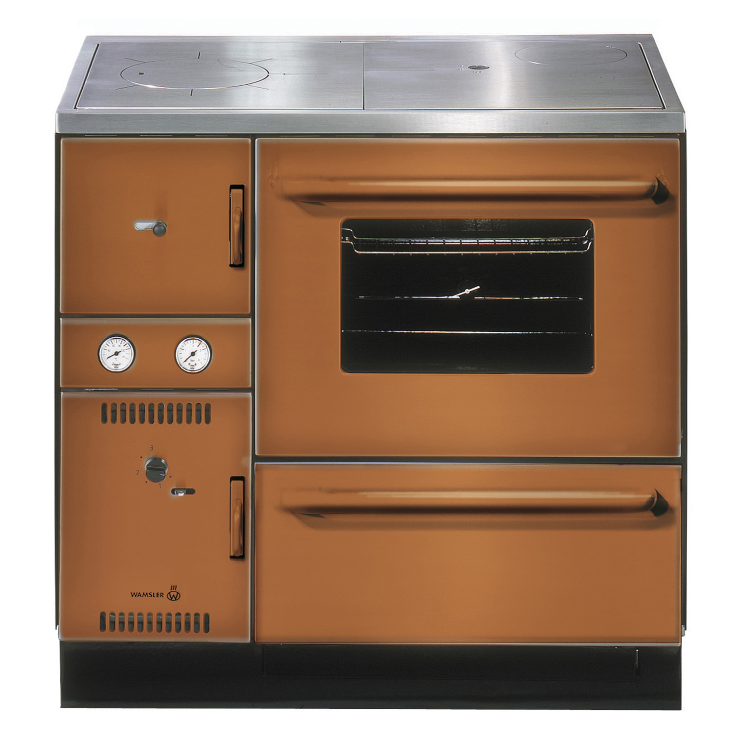 Wamsler K 148 Küchenofen wasserführend Maron, Rauchrohr rechts Wamsler K 148 Küchenofen wasserführend Maron, Rauchrohr rechts