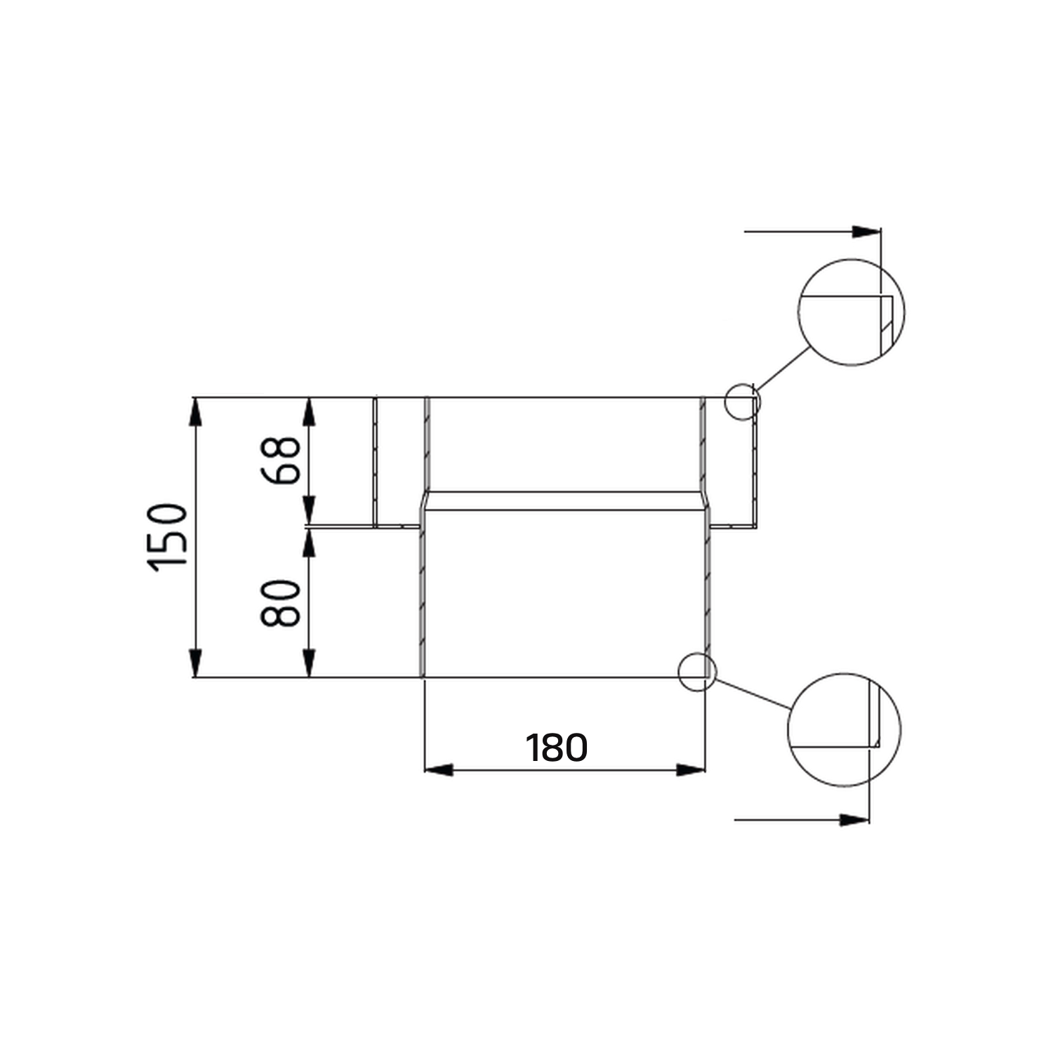 Raik Lifestyle DUO Schornsteinanschlussstück 180mm schwarz für Rauchrohr / Ofenrohr