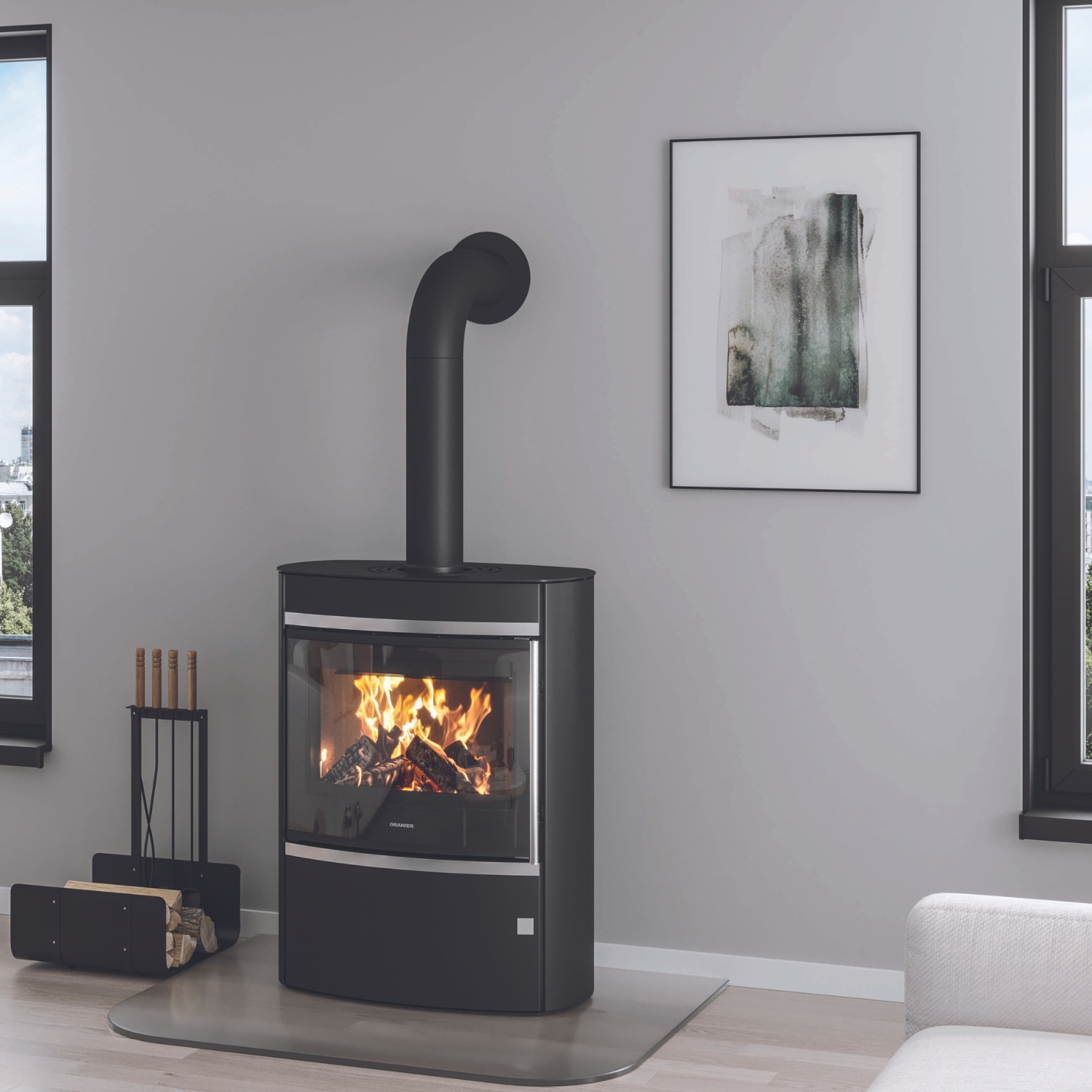 Oranier Feras Kaminofen Stahl Schwarz