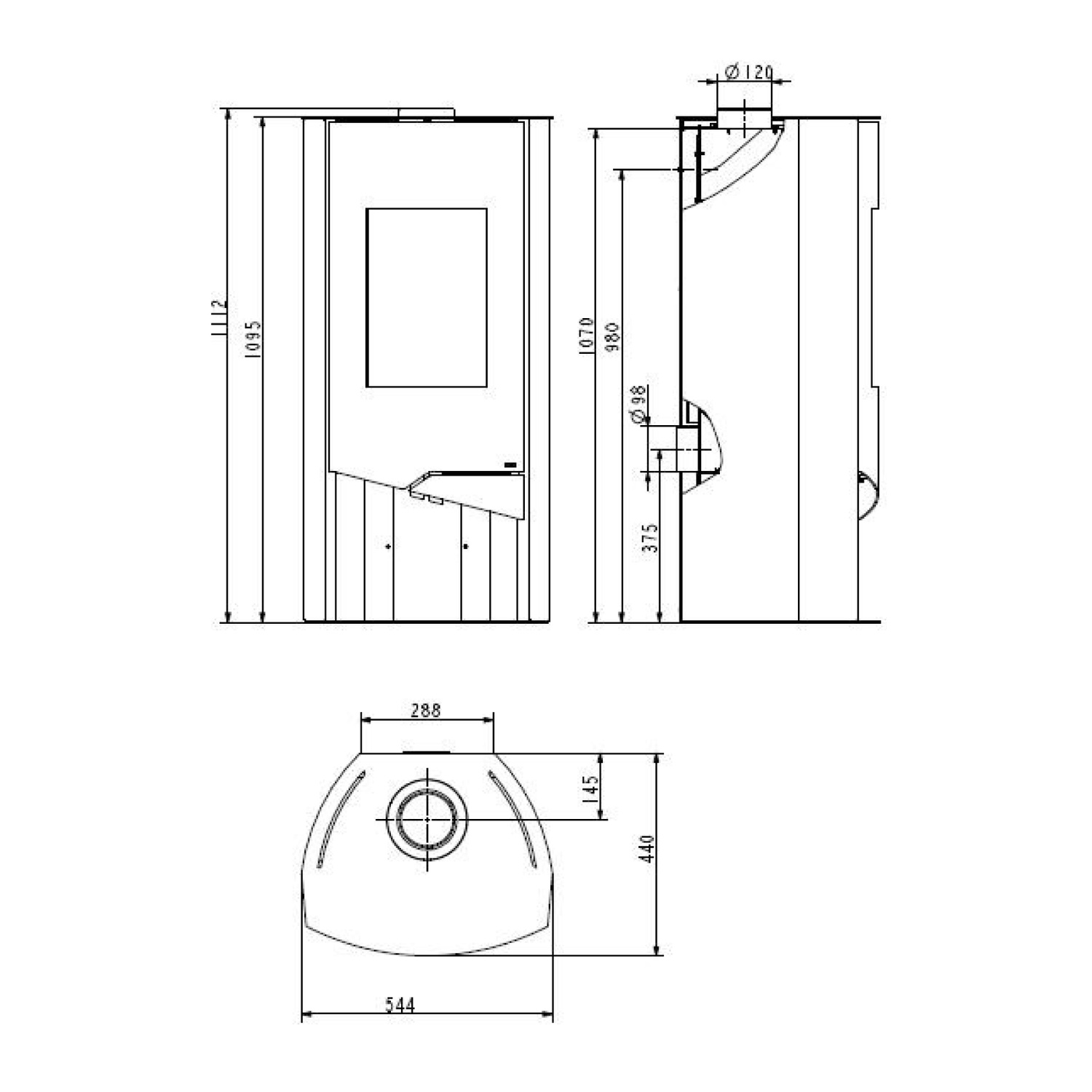 Wamsler Kaminofen N-Line schwarz Naturstein