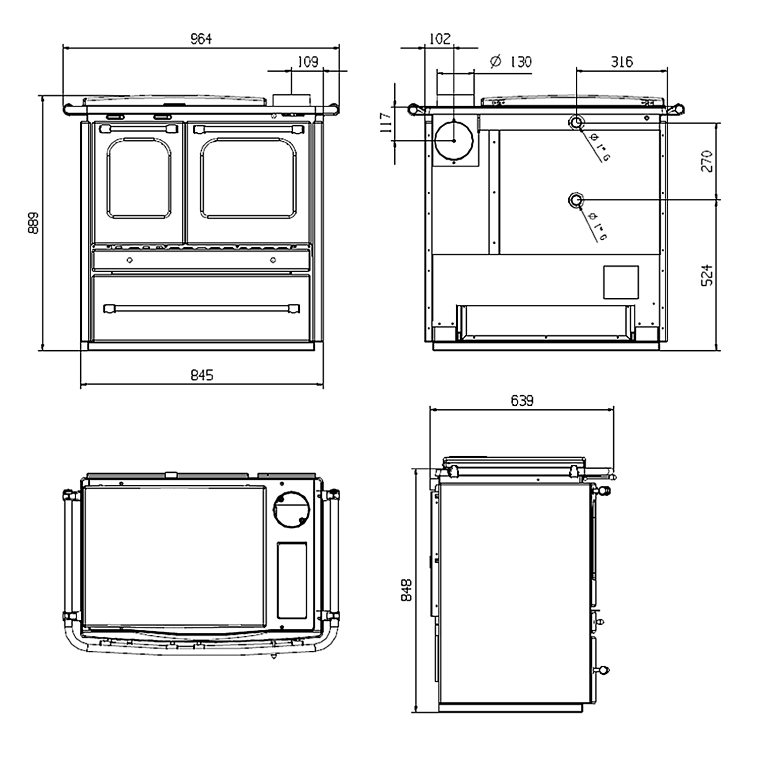 Küchenofen wasserführend La Nordica Termosovrana Weiss Küchenofen wasserführend La Nordica Termosovrana Weiss