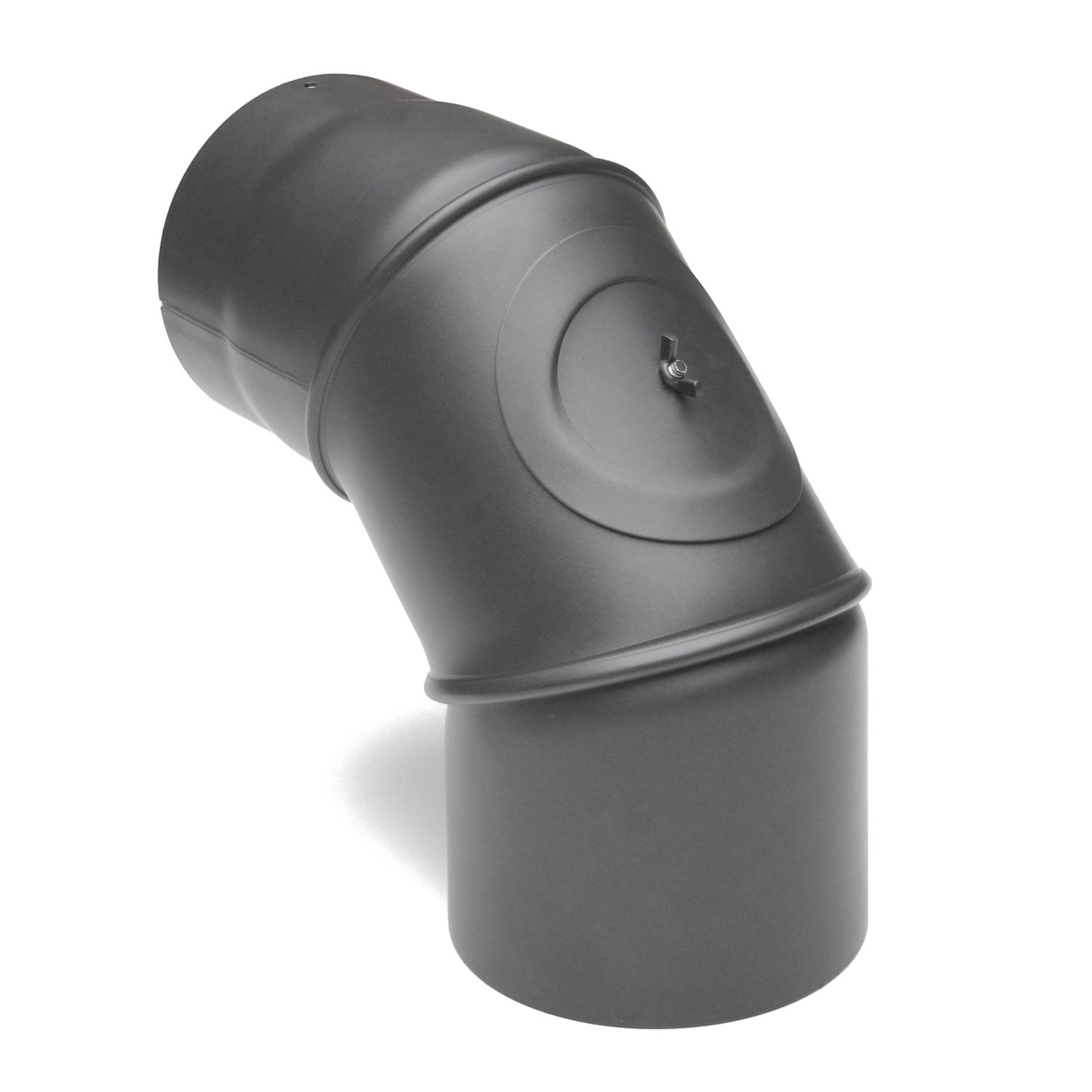 Raik Rauchrohrbogen / Ofenrohr 120mm - 0° - 90° mit Reinigungsöffnung gussgrau