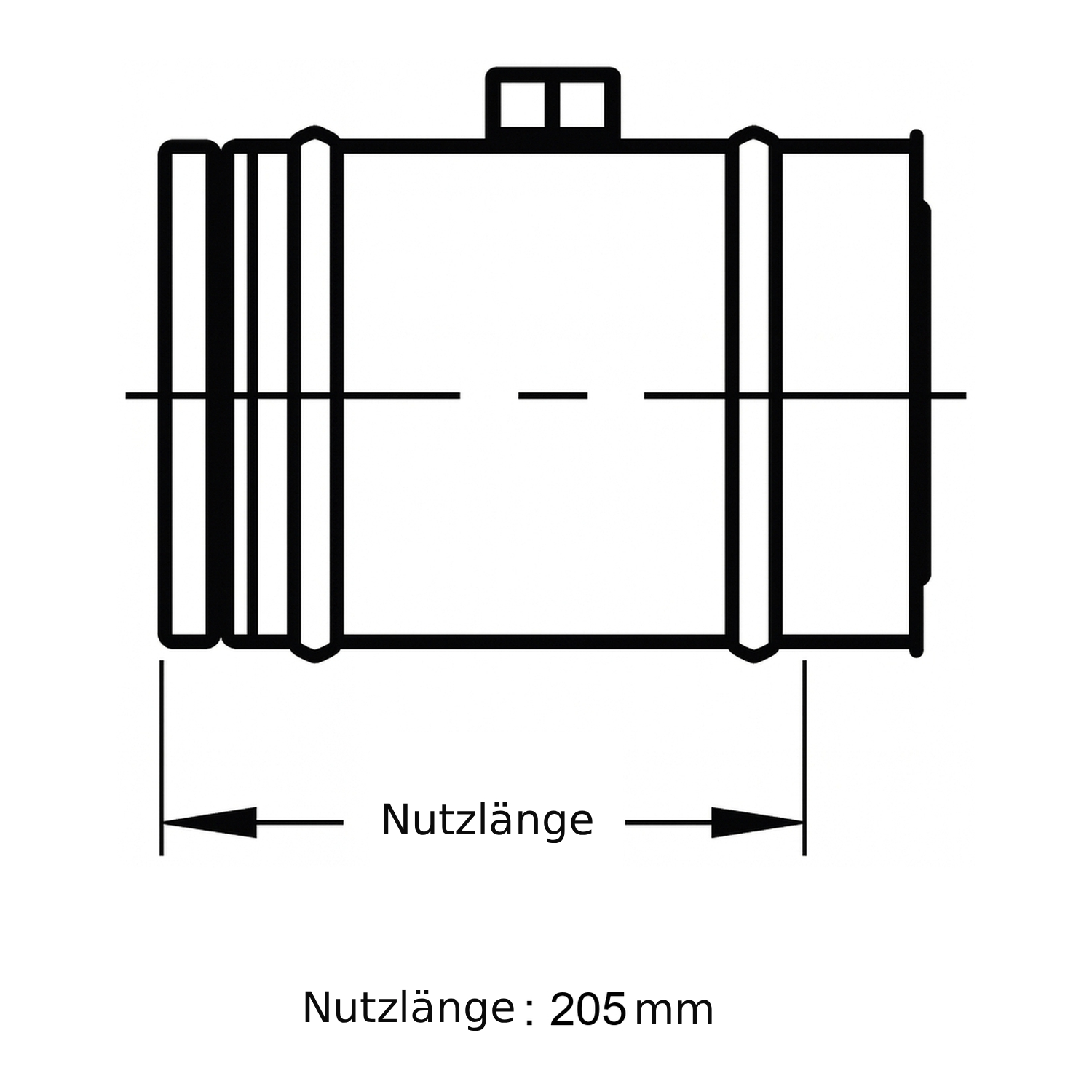 Schiedel ICS Rohrelement 250 mm Ø180 mit Messöffnung doppelwandig glänzend
